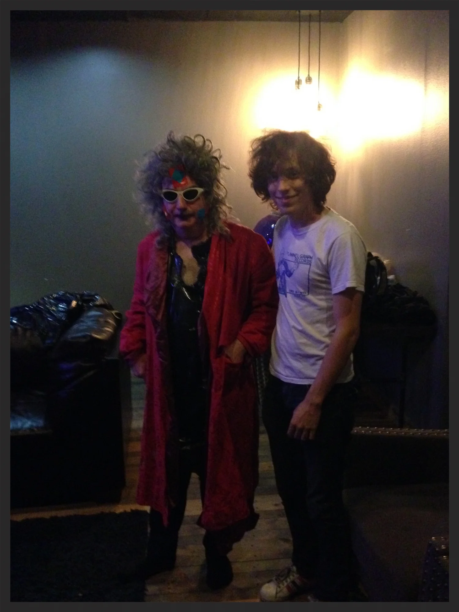 Gary Wilson and Rado from Foxygen, backstage at the Observatory. 