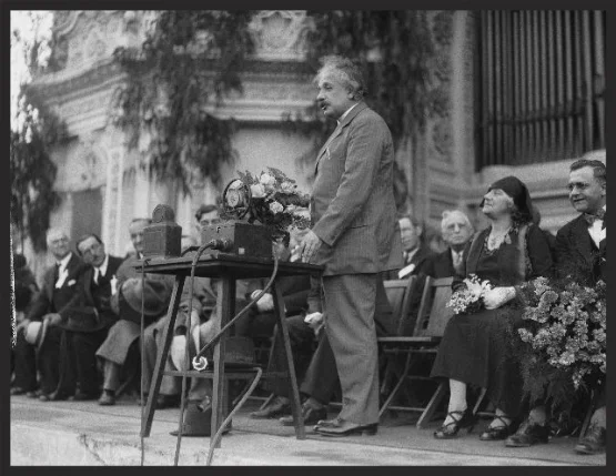 Albert Einstein at the Organ Pavilion in 1931