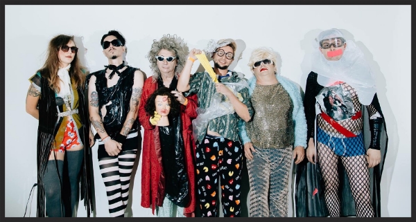 Gary Wilson and the Blind Dates. L-R: Danica Molenaar, Joe Guevara, Gary Wilson, Charlie Bottino, Ian McGehee, Anders Larsson. Photo by Jessy Parr, 2015
