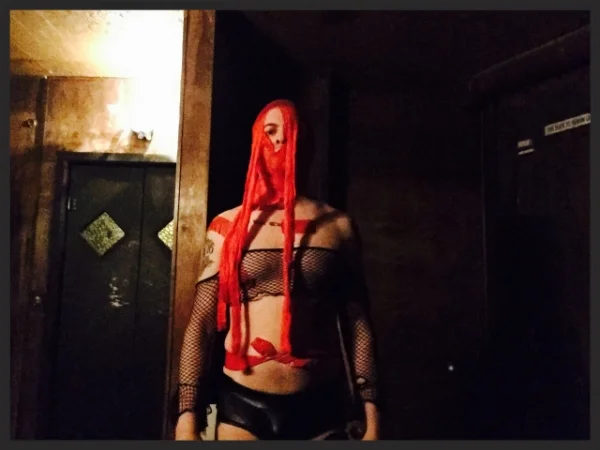 Backstage at Hollywood's Dirty Laundry, moments before the last Gary Wilson show of the year for the Cleopatra Records/Manifesto Records Christmas party