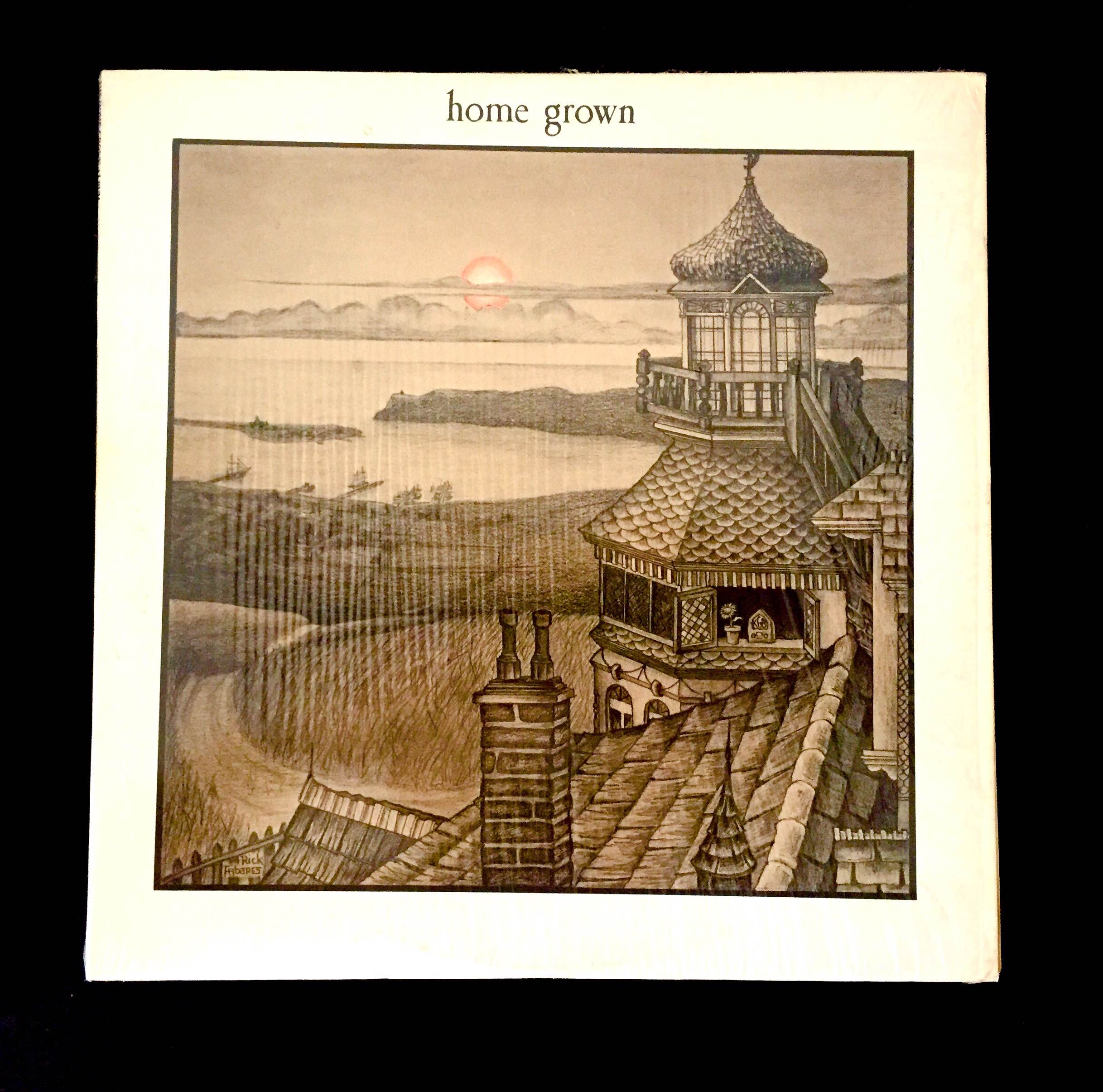 The rather subdued, but attractive cover of the first Home Grown LP, 1973