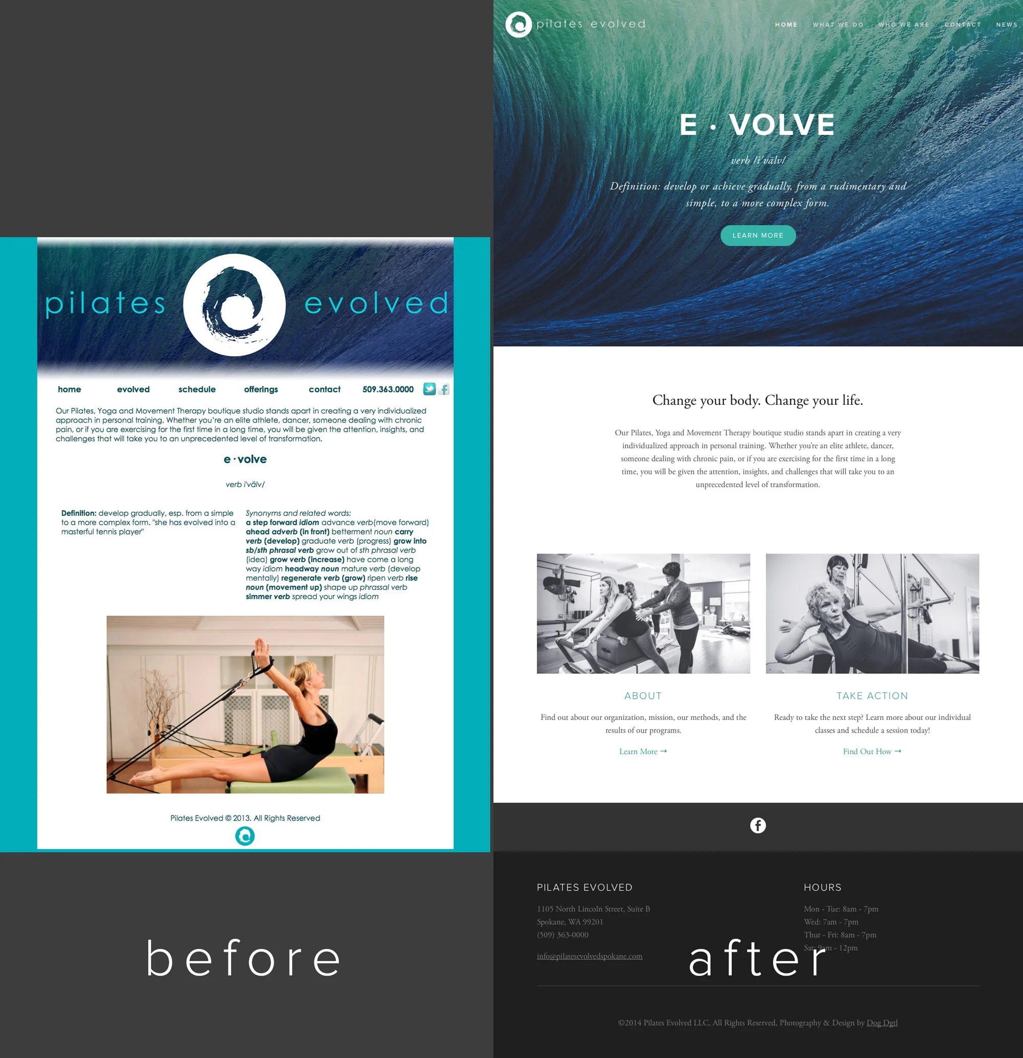 Pilates Evolved Site Redesign