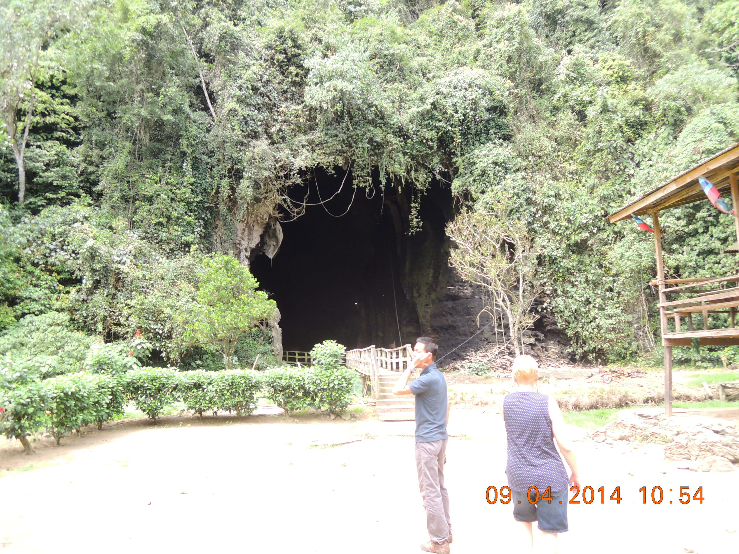 Michael and I approaching the cave. 