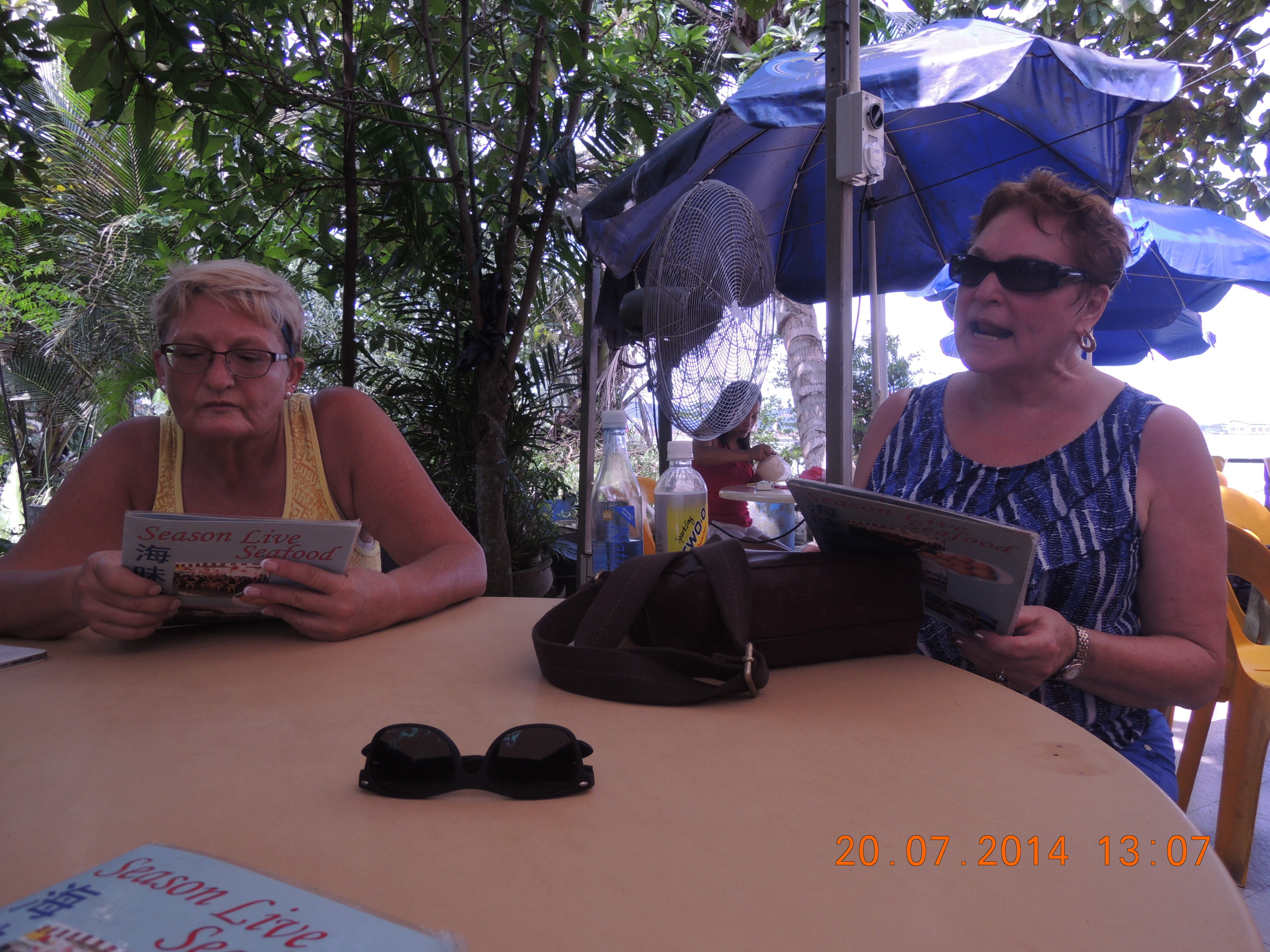 Resi and Georgia relaxing after the ride.