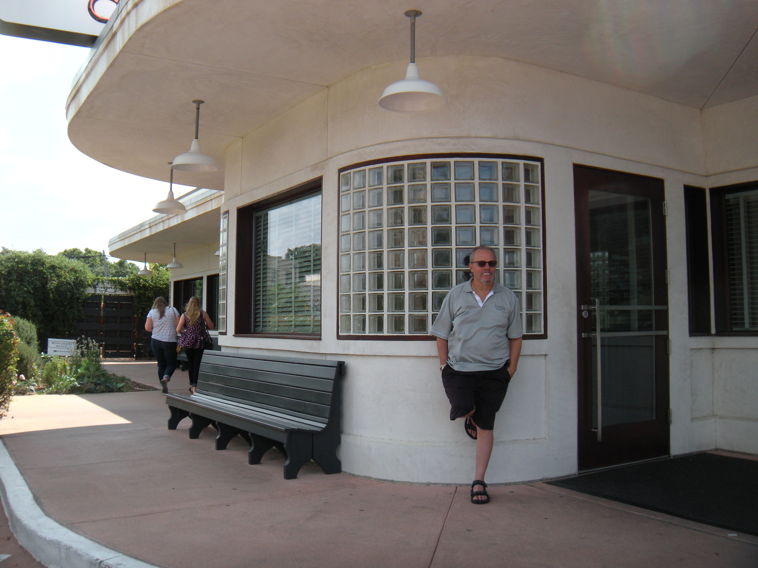 David waits for me at the Monument Cafe in Georgetown. 