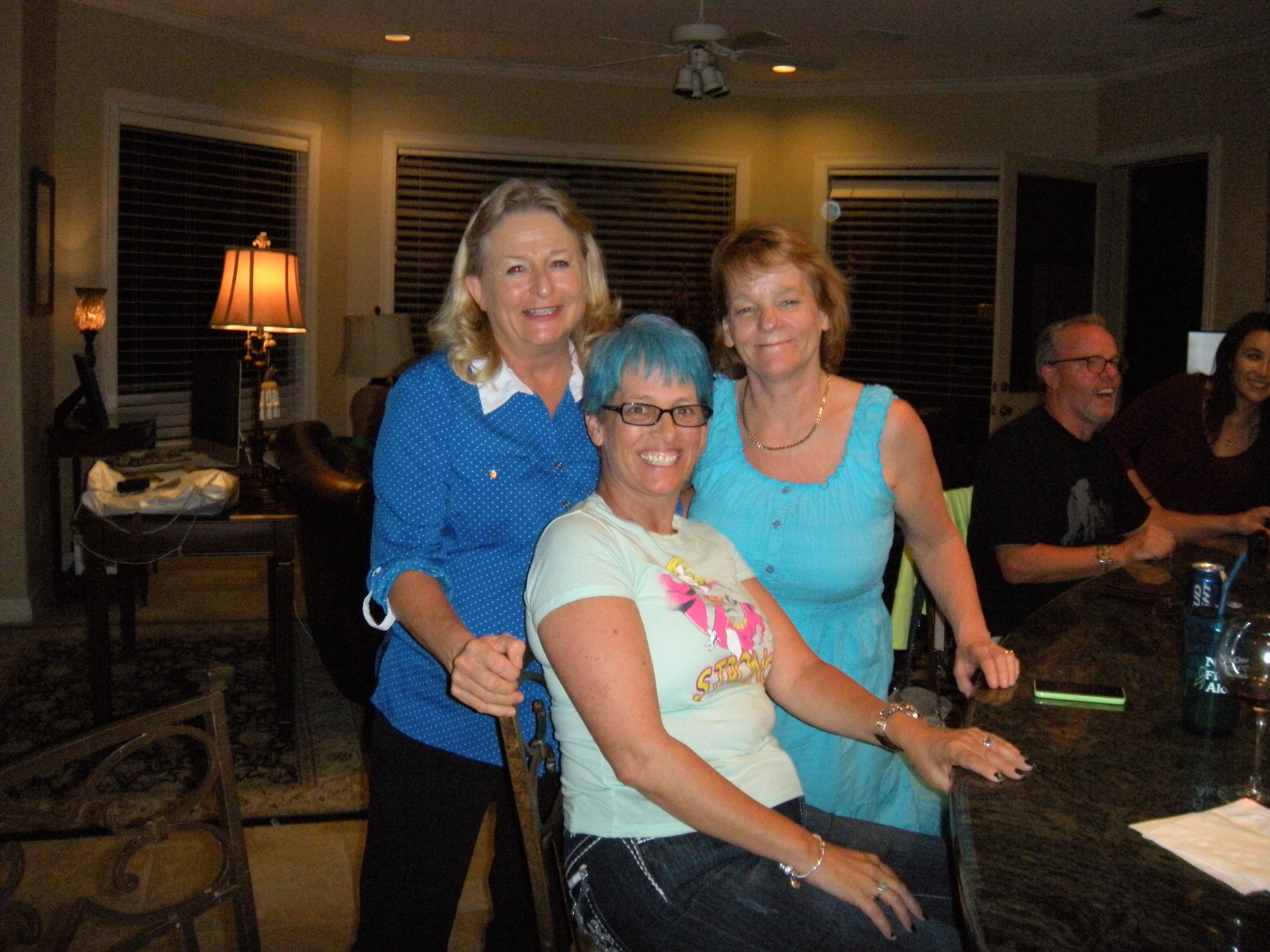 Betty, Keri, and Heidi. The shades of blue look good on them. 