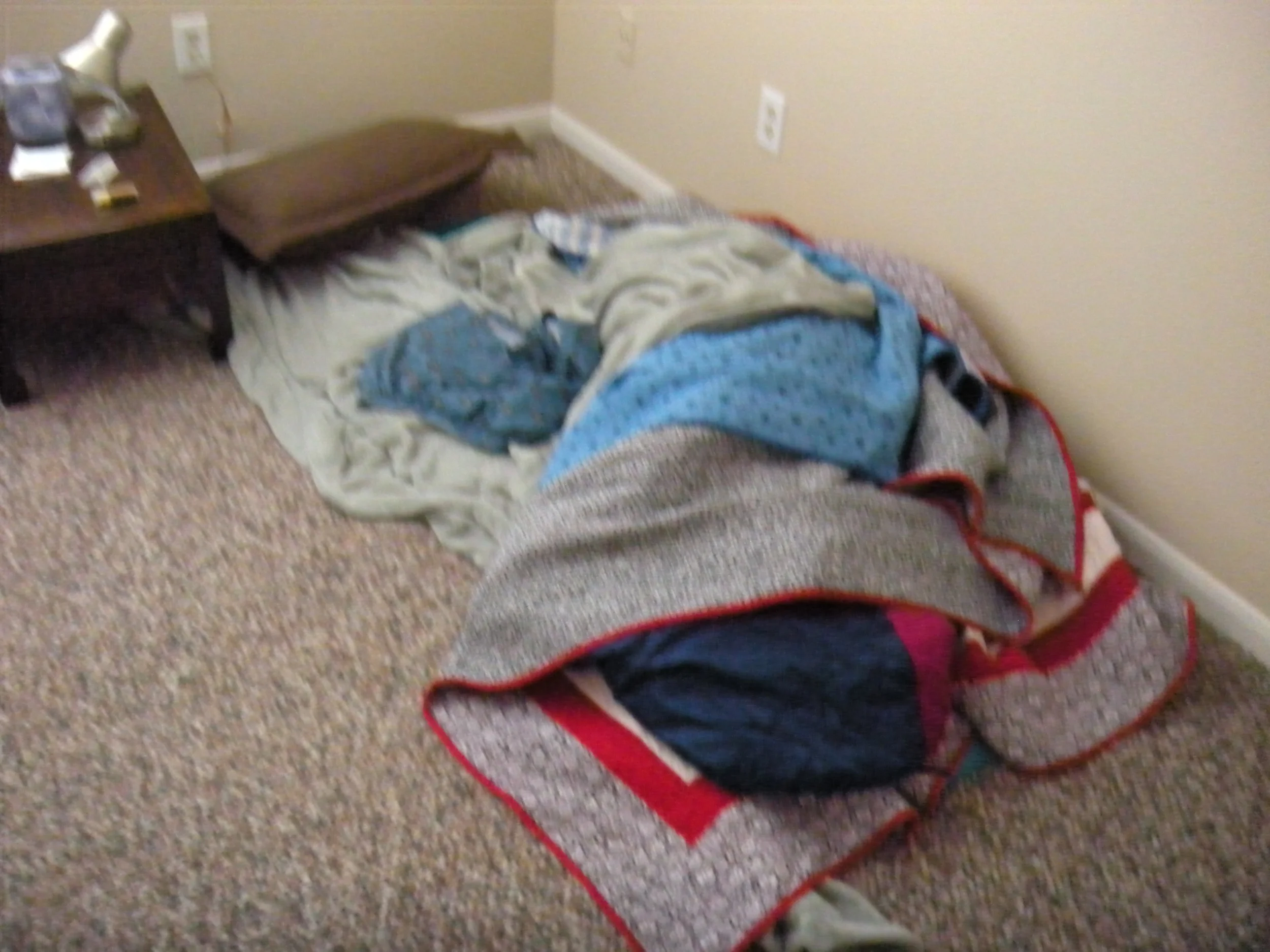 I felt bad that this is where Sam had to sleep for two weeks--but probably not as bad as Sam. &nbsp;