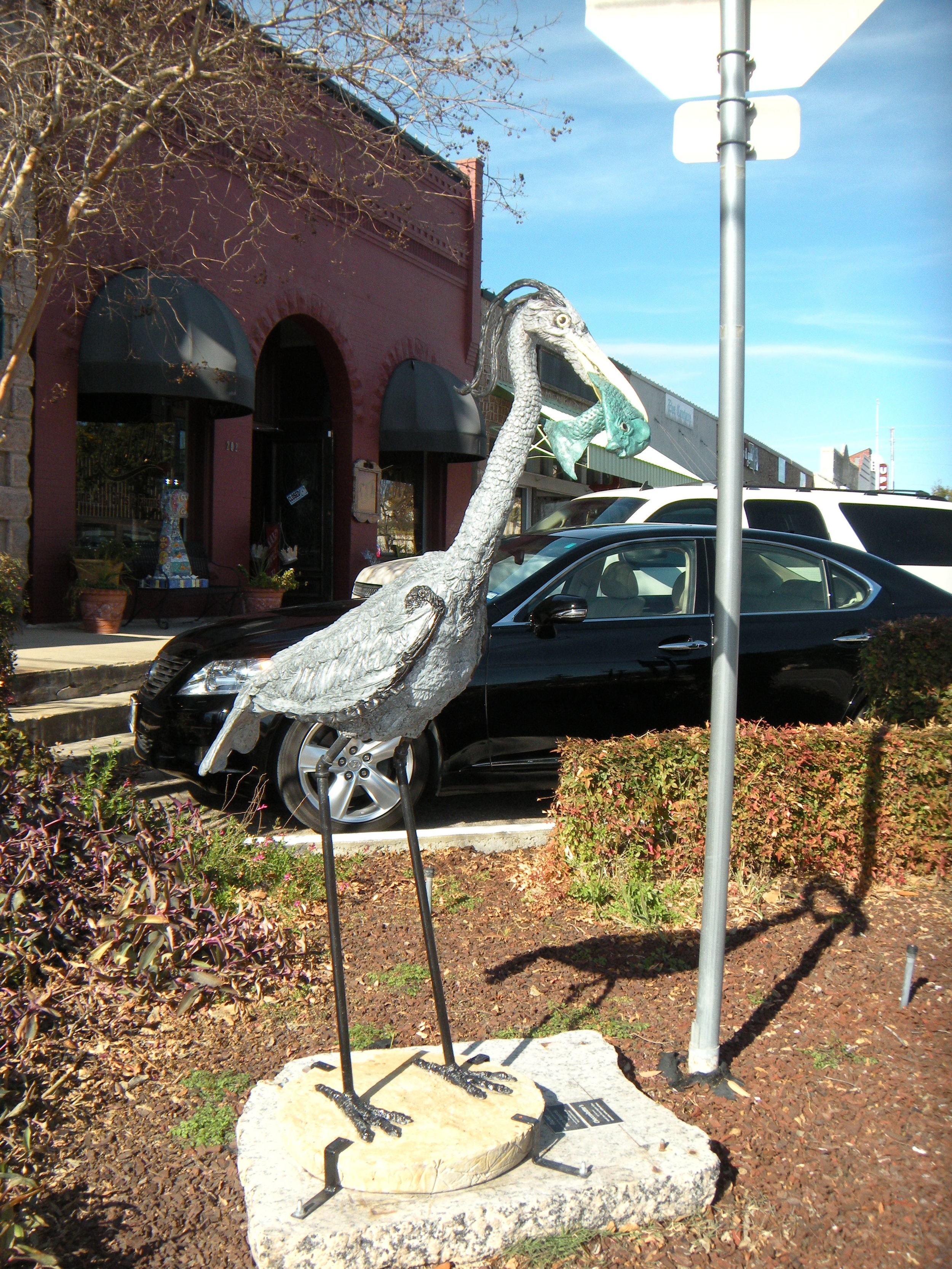 This is in Marble Falls, where there are interesting statues on every corner of Main Street. 