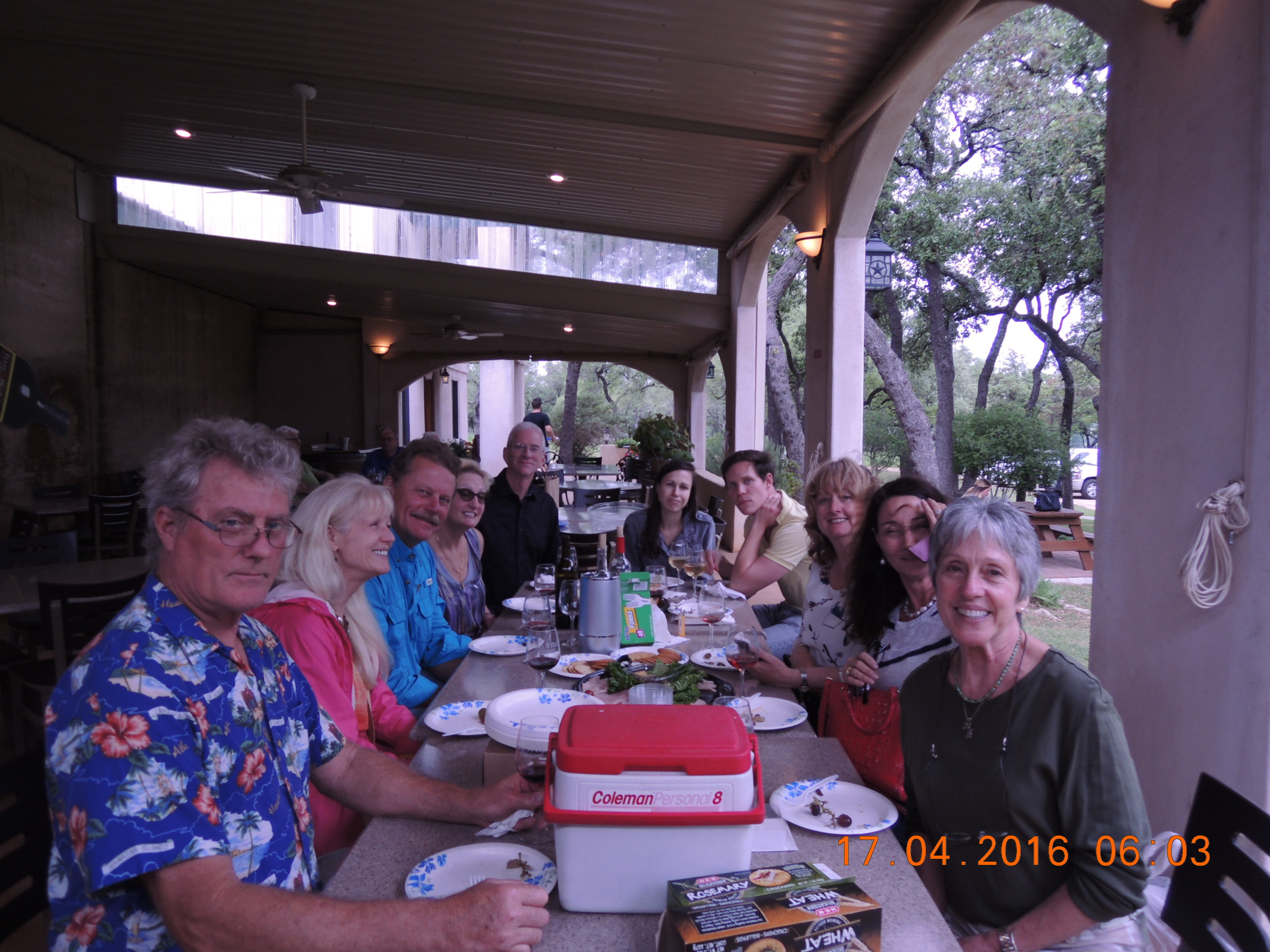 At the winery. Nonny and Mary Ann in front. Mary Ann helped pass out cake. Thanks, Mary Ann. 