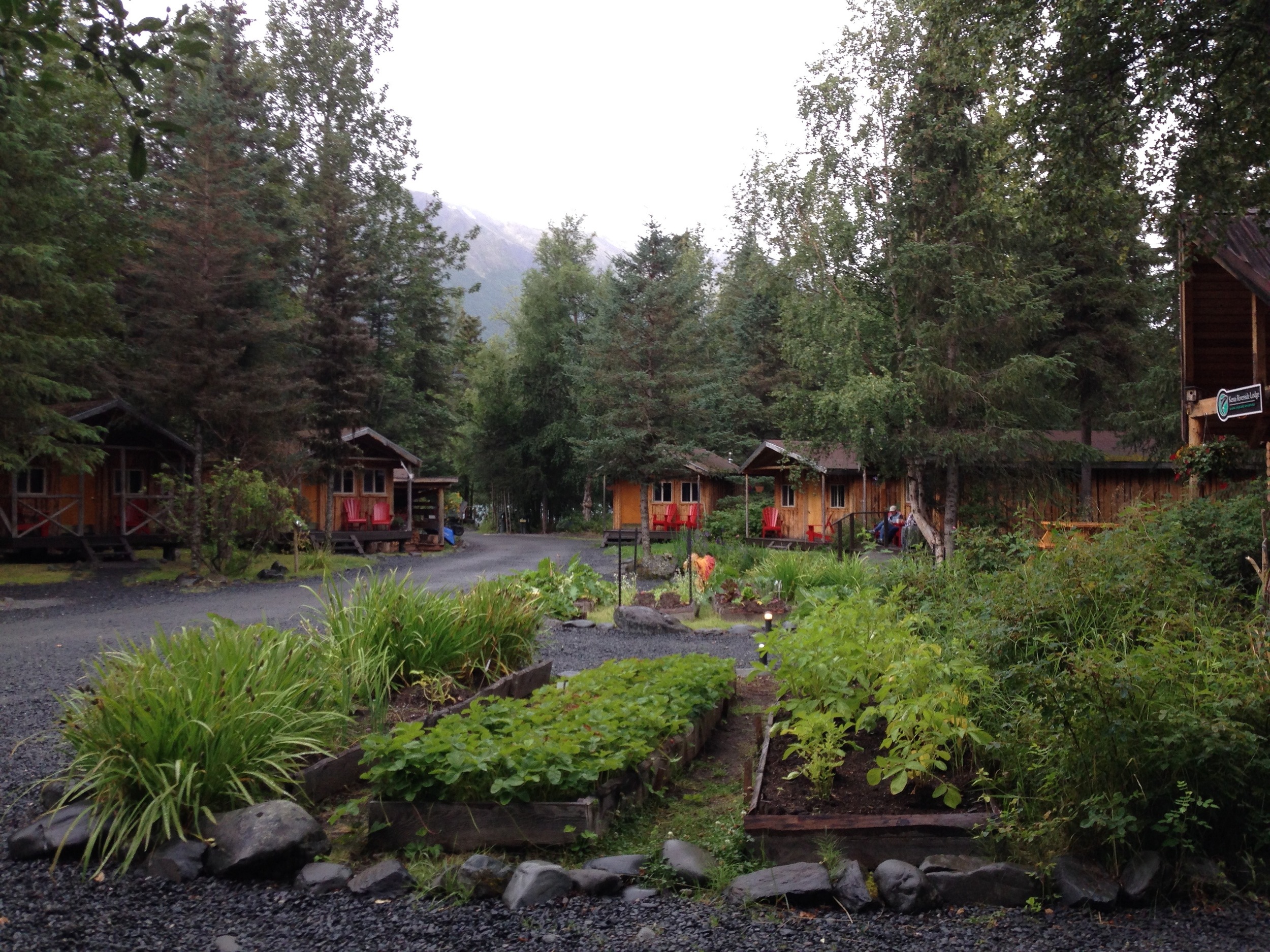 The cabins. Ours is further back, near the river.
