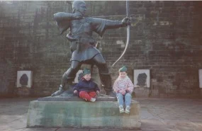 At the Robin Hood Statue in Nottingham