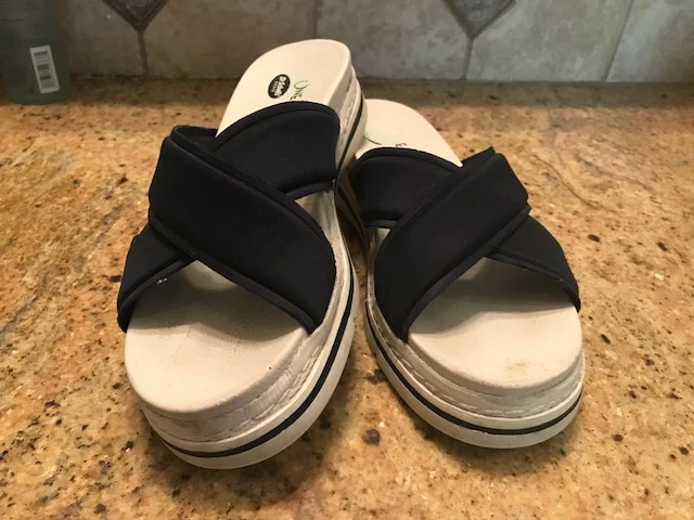 I've tripped over these dangerous toes several times, so it was inevitable that one day I wouldn't be quick enough to save myself. They're are now retired. 