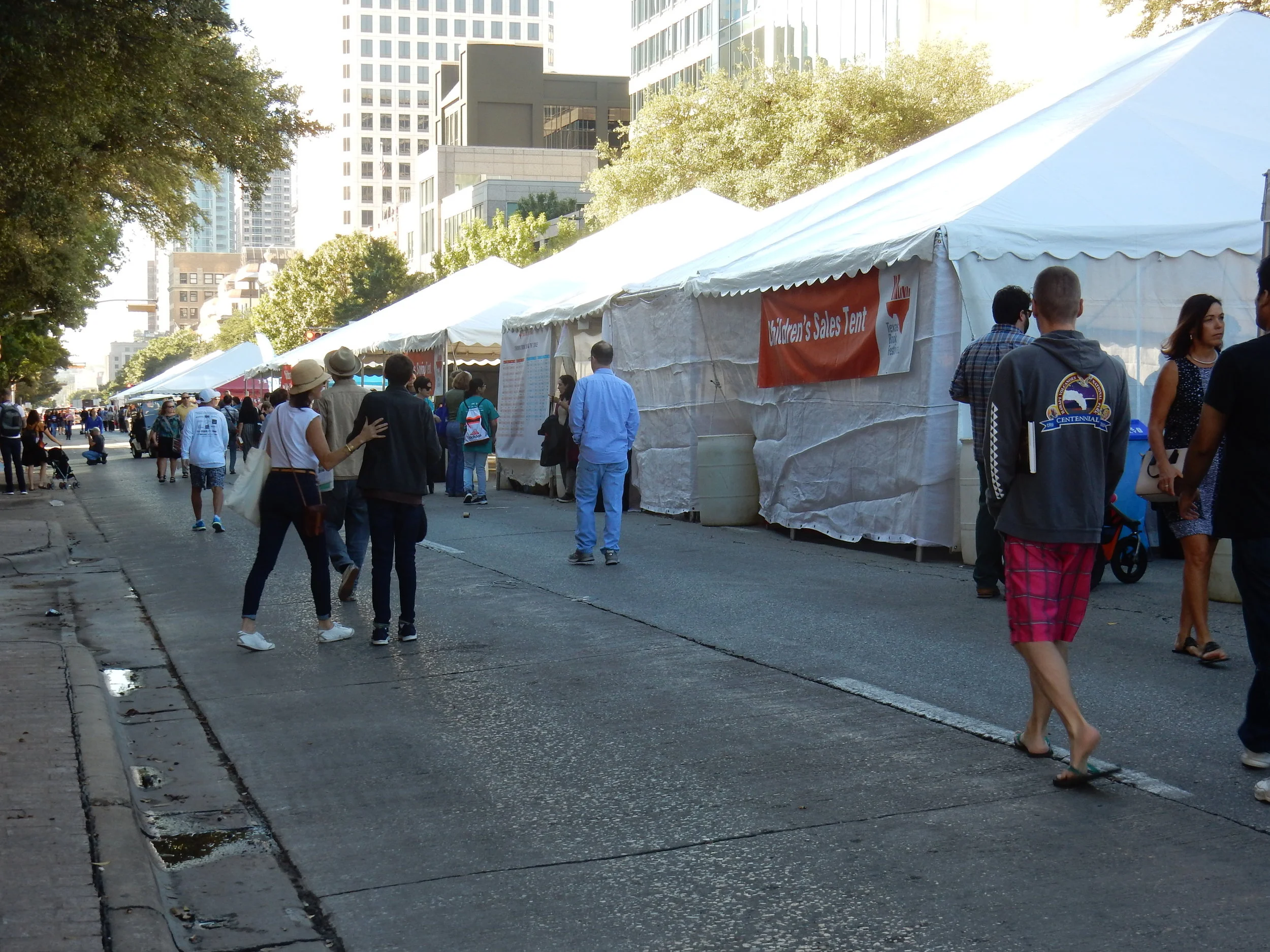 Rows and rows of tents on the Capital Grounds in Austin.