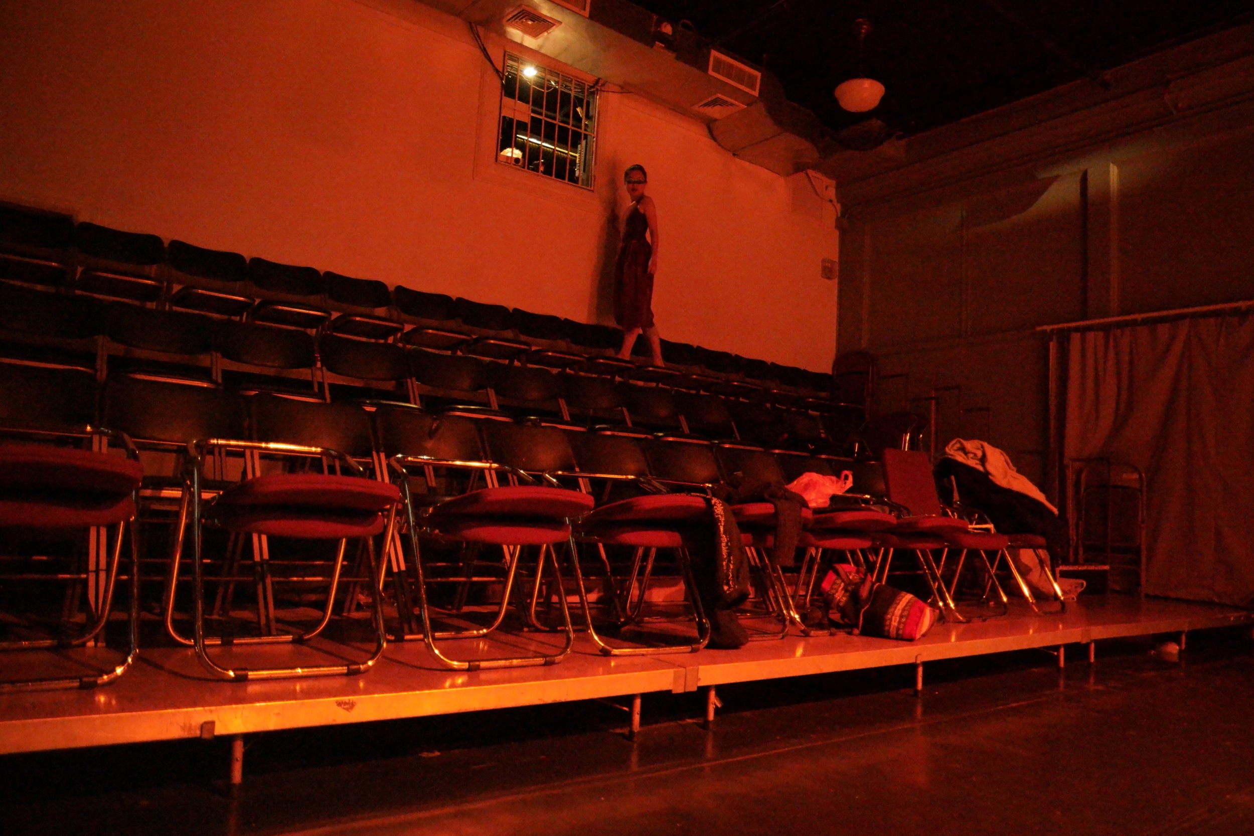 Tech rehearsal. Setting lighting cues with the lighting designer. Photo credit: Mikk Tamme