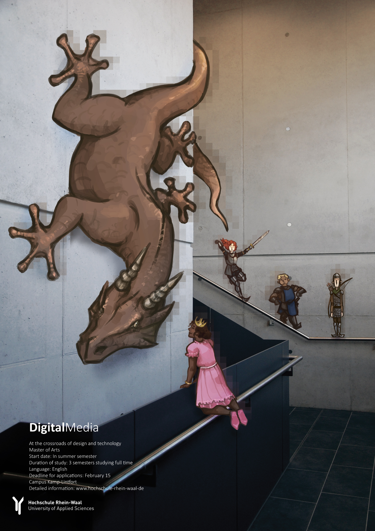 The concept focuses on »Game Design« as one area of specialisation and shows different places at university