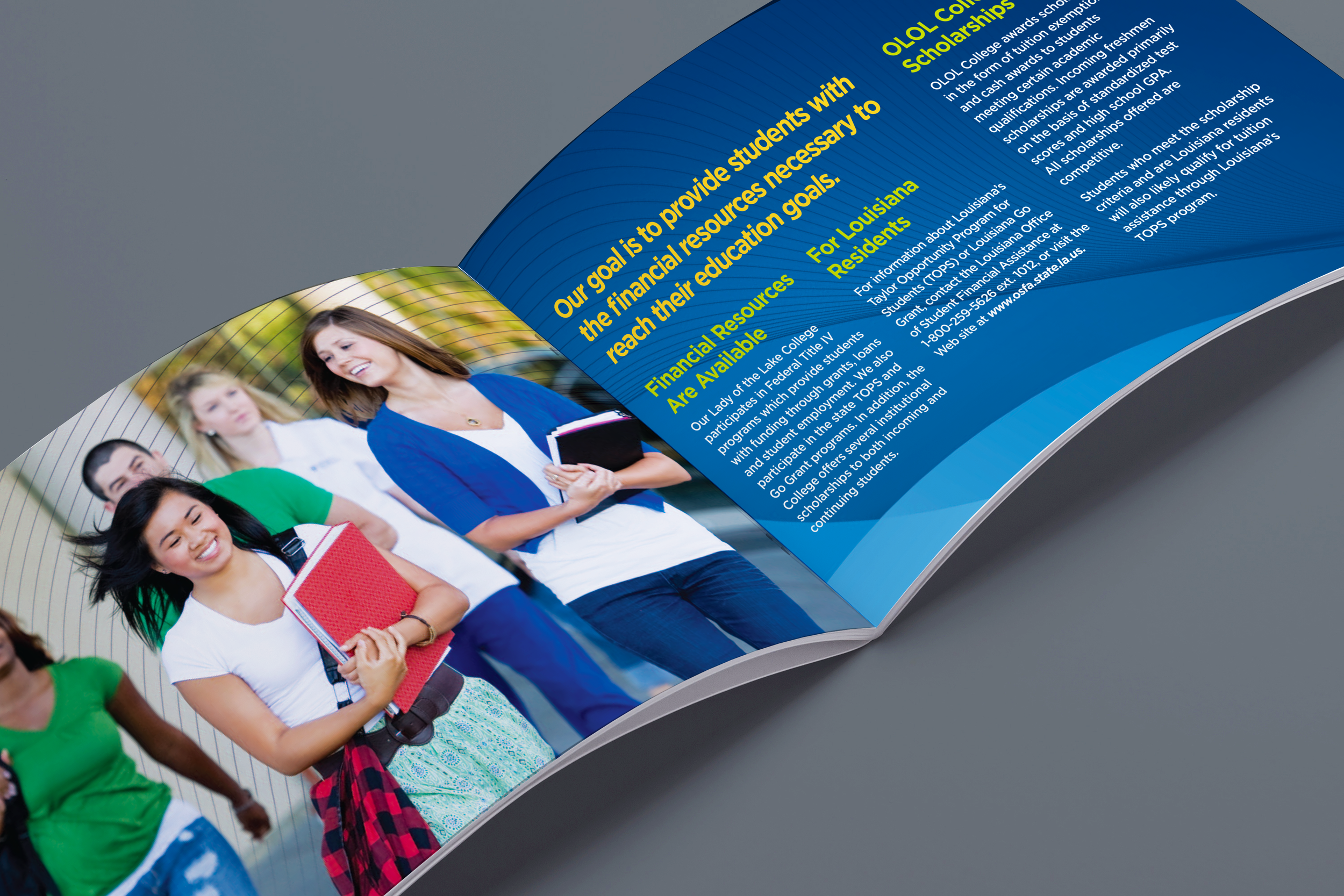 OLOL College Scholarship Brochure created for Diane Allen and Associates