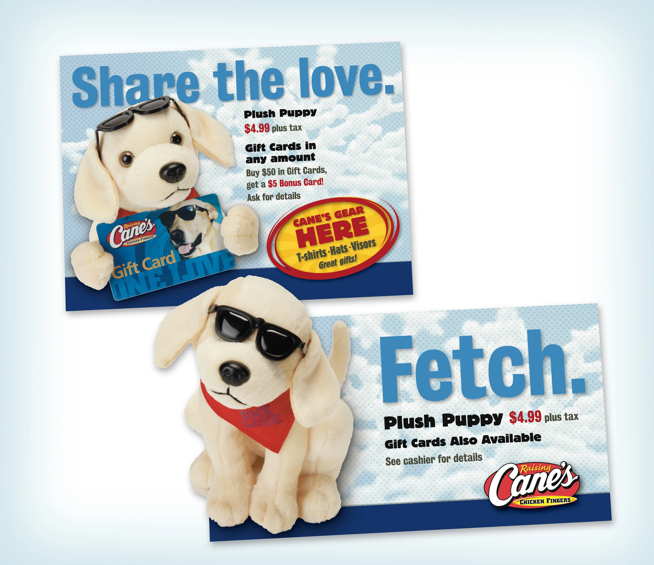 Raising Cane's Holiday Plush Puppy promotion created for Diane Allen and Associates