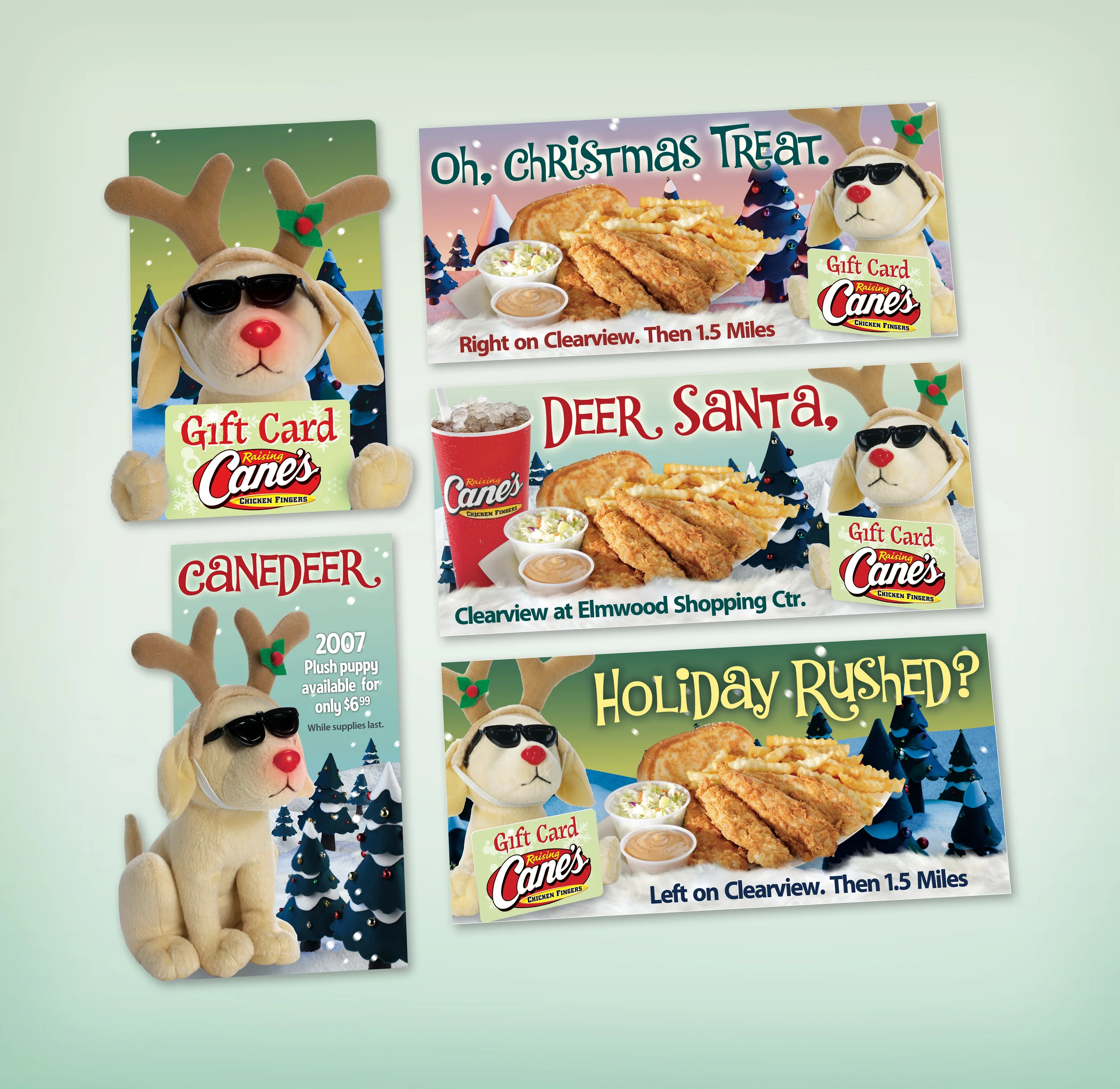 Raising Cane's Holiday Plush Puppy promotion created for Diane Allen and Associates