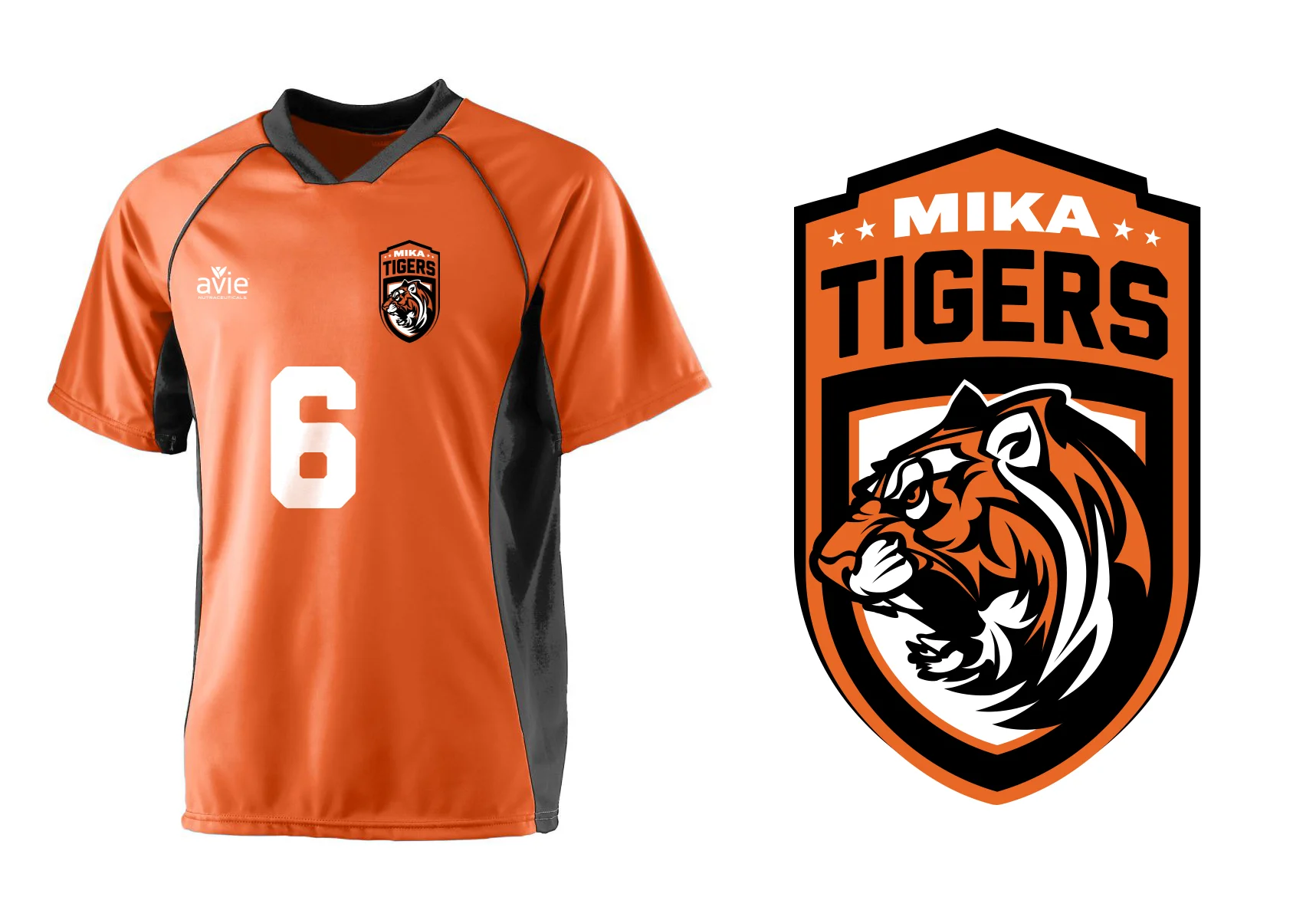 Mika Tigers Soccer Jersey created for Avie Nutraceuticals