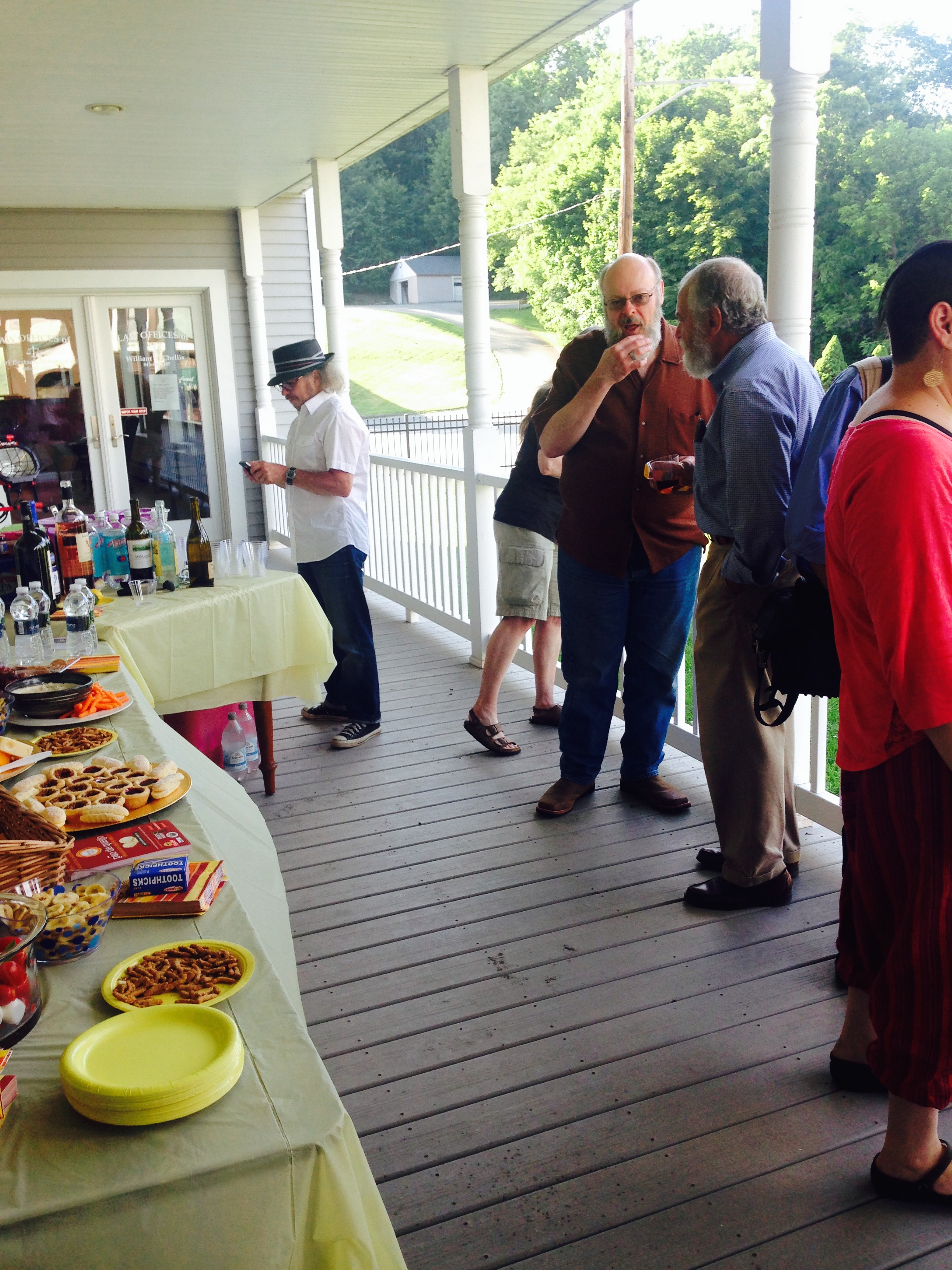 The reception on the wrap-around porch was jammed with talented artists from the Catskills and downstate New York. 