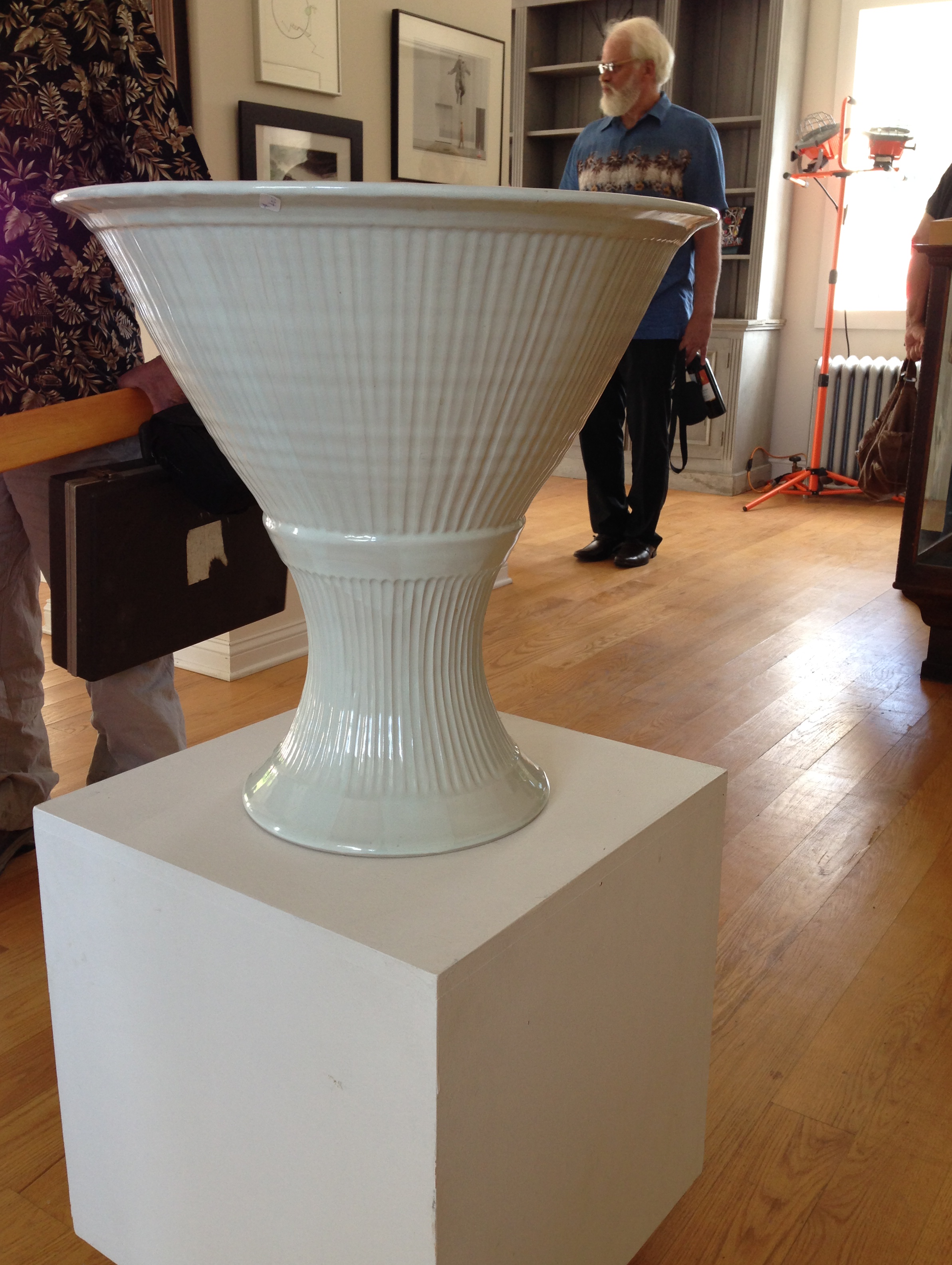 Ellany Gable "Carved white pedestal bowl" (stoneware)