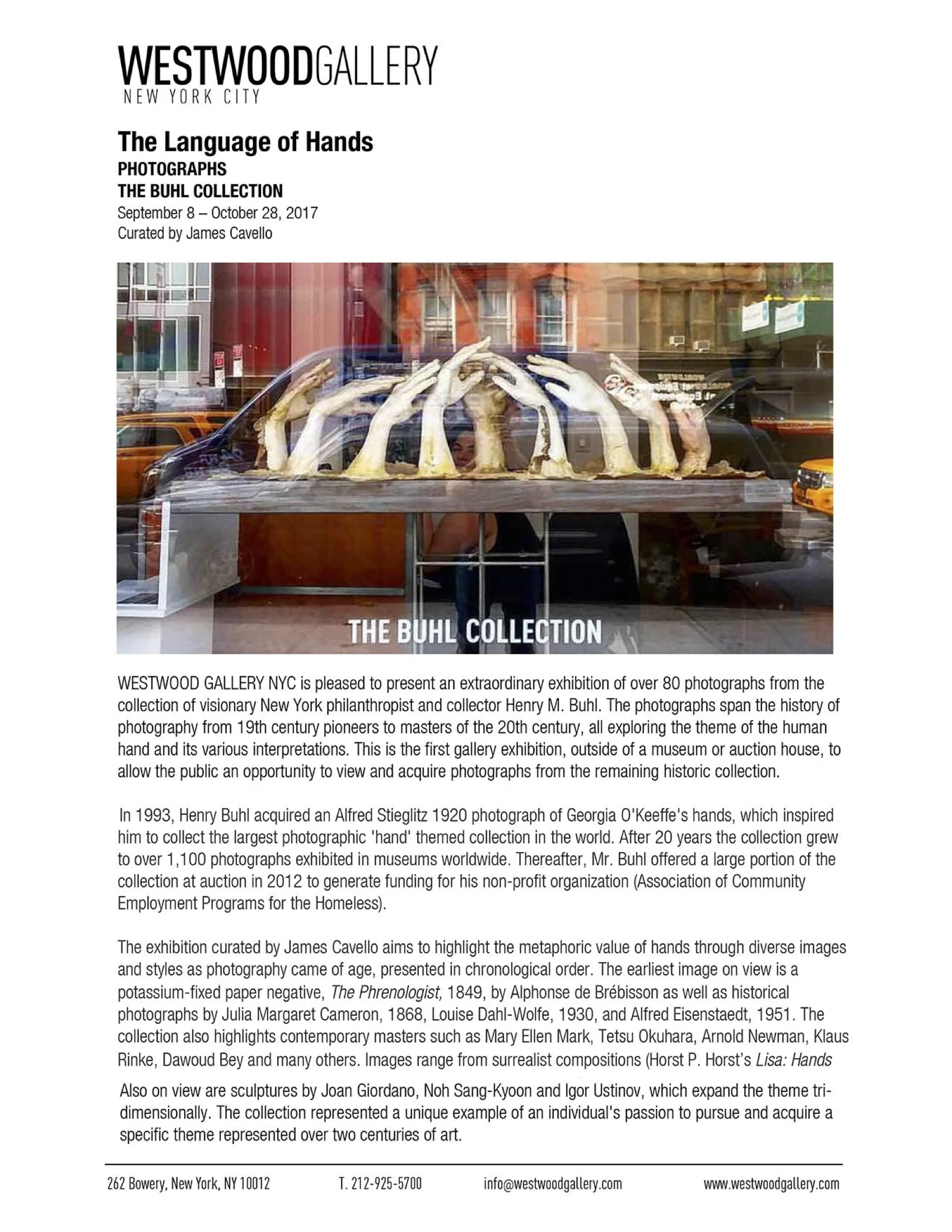WESTWOOD GALLERY NYC_Press release_The Buhl Collection_Joan Giordano.jpg