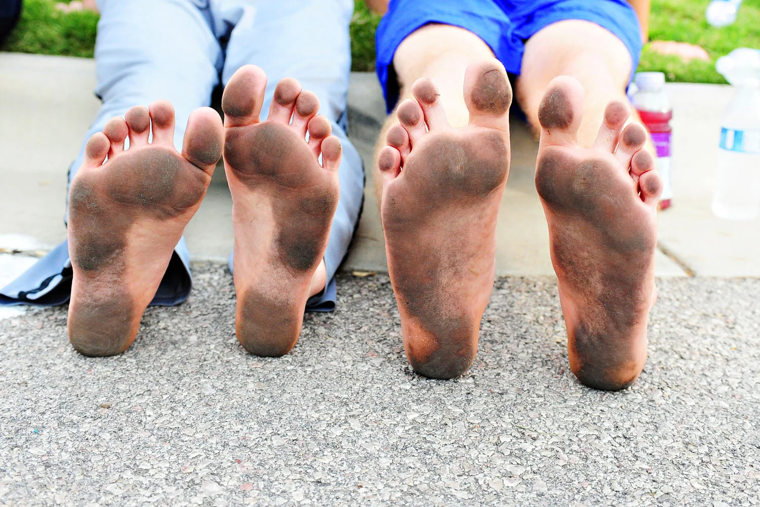 These guys ran the National Ovarian Cancer Coalition 5k without any shoes on. They were preparing for a "Barefoot Run."