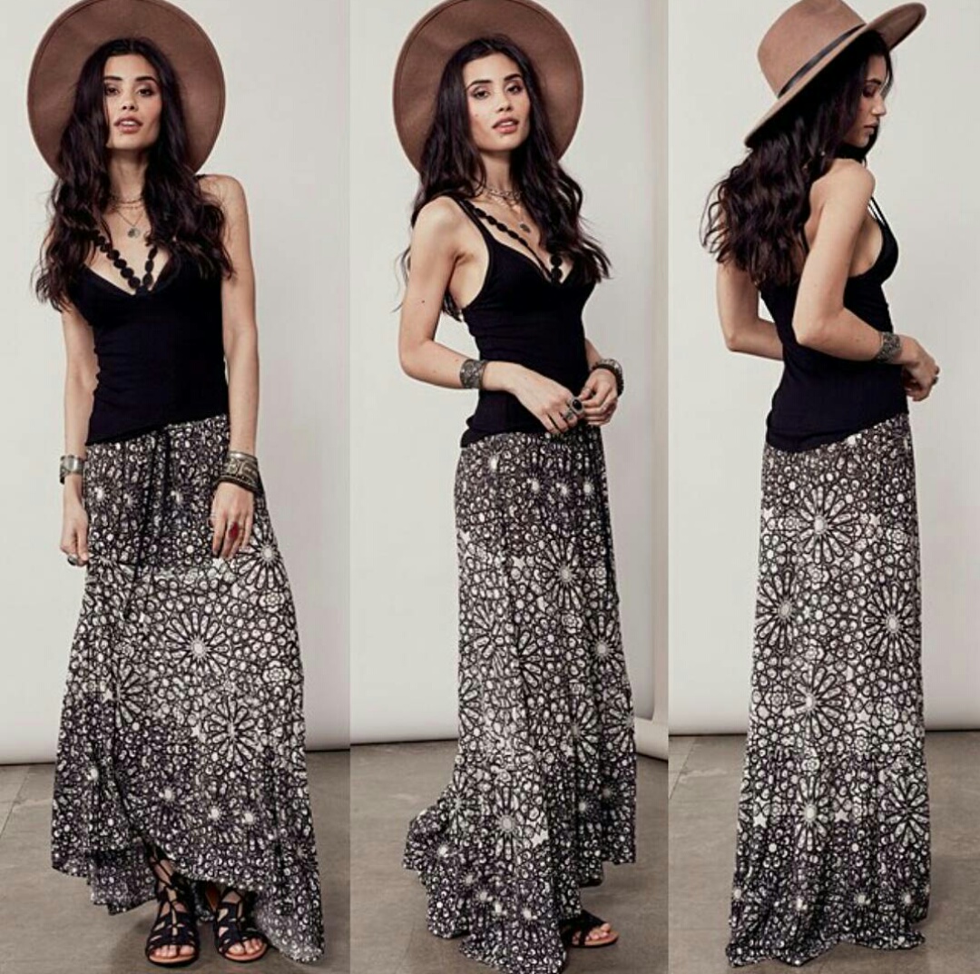 bohemian maxi skirts