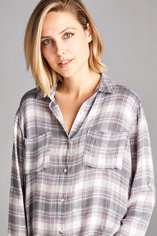 MORNING FOG PASTEL PLAID SHIRT — CALL 