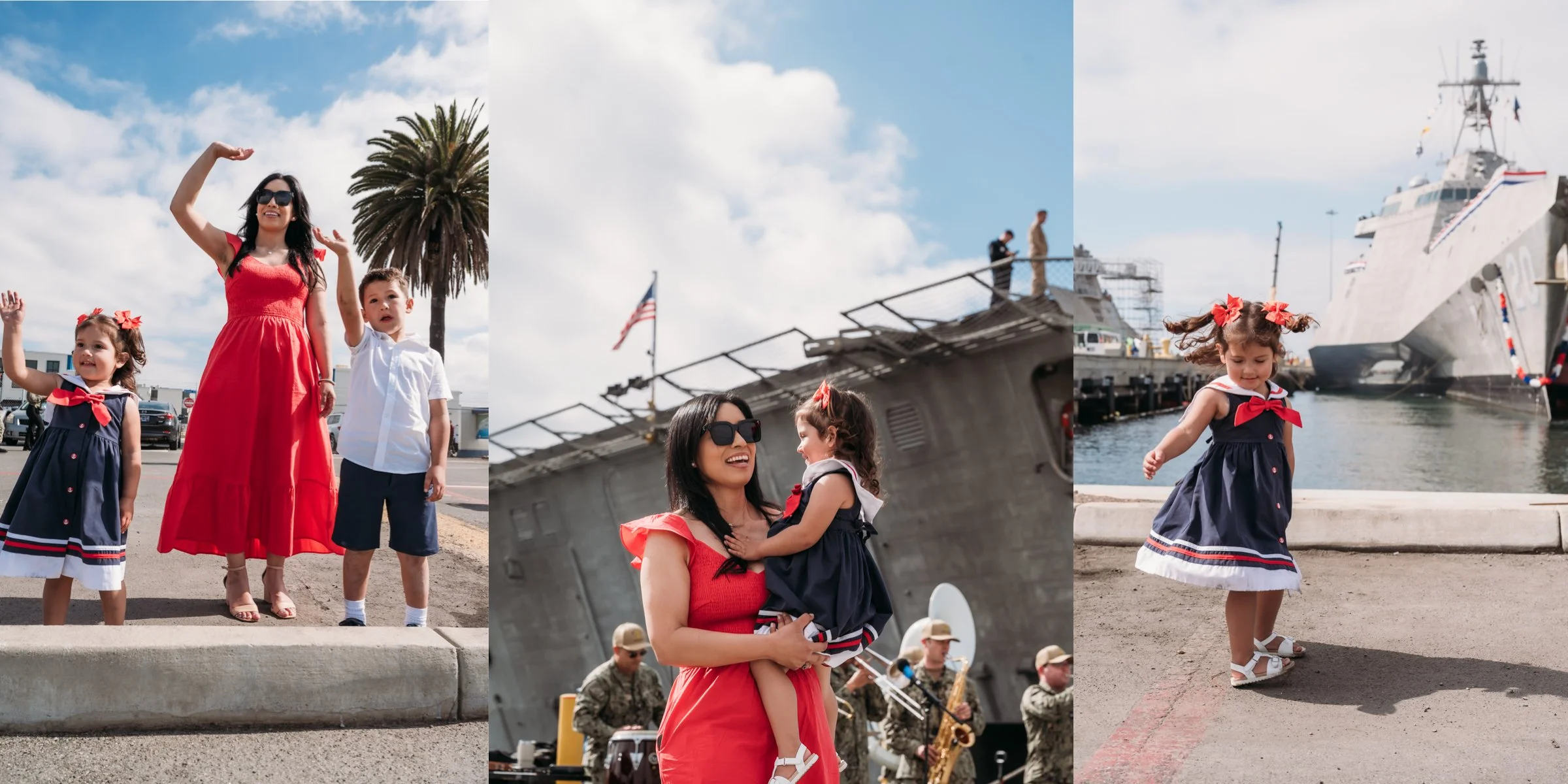 Navy family reunited during a deployment homecoming at Naval Base San Diego in San Diego, California.