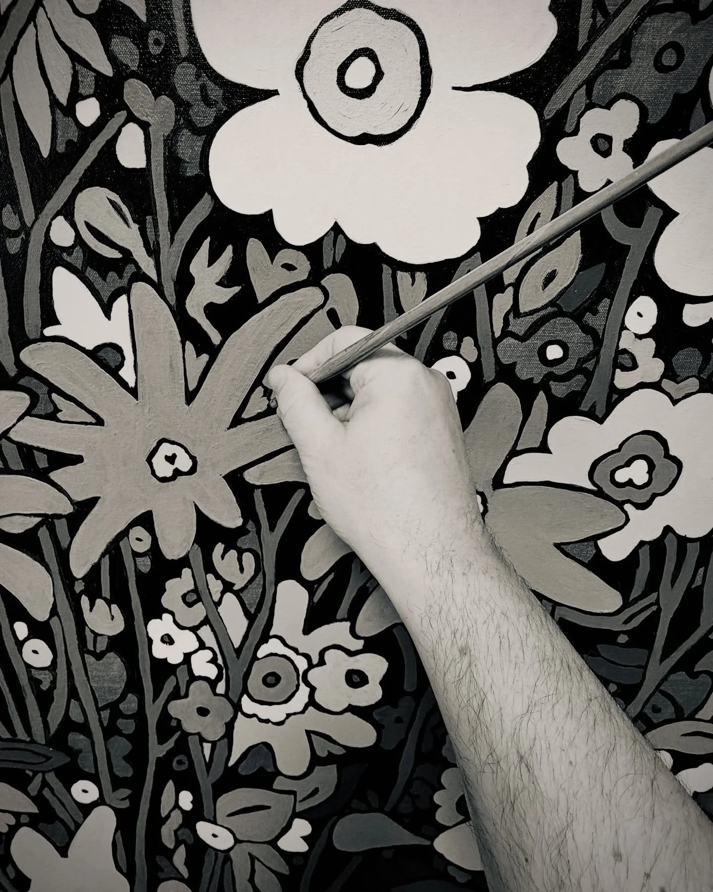 STUDIO x WIP: Maybe it is the storm outside of my studio or maybe it is because I was just up in Minnesota, but got a lot of Prince running through my playlists. Working on a large scale commission for a very special collector, and project, which I c