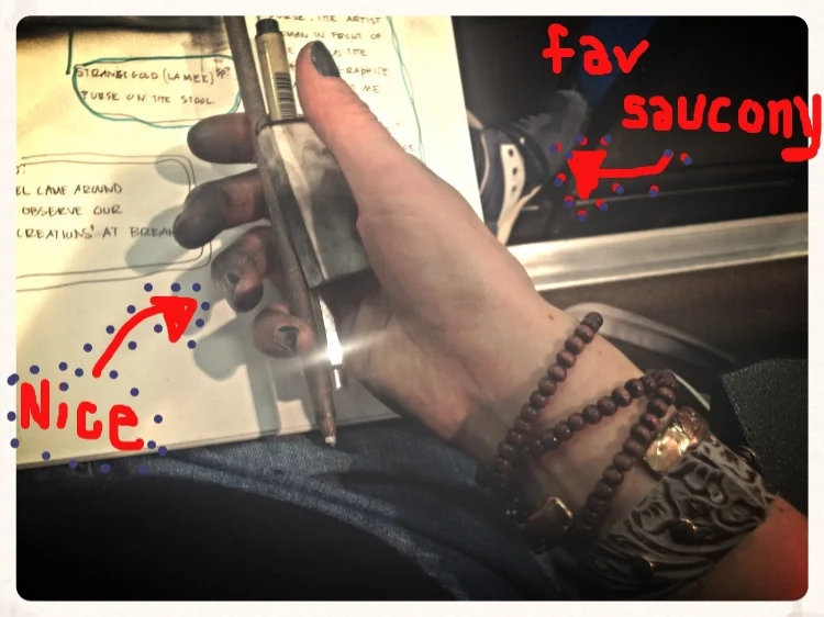 sketching works in effect. out takes of "working hands."