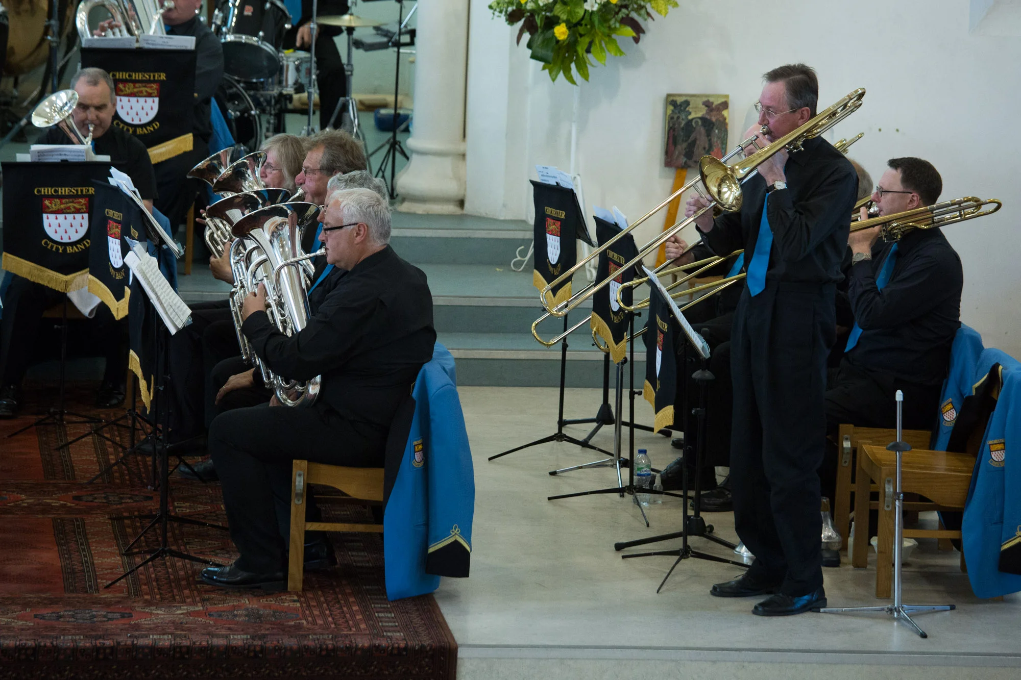 Principal trombonist Bob Ainsworth stands up to play a solo