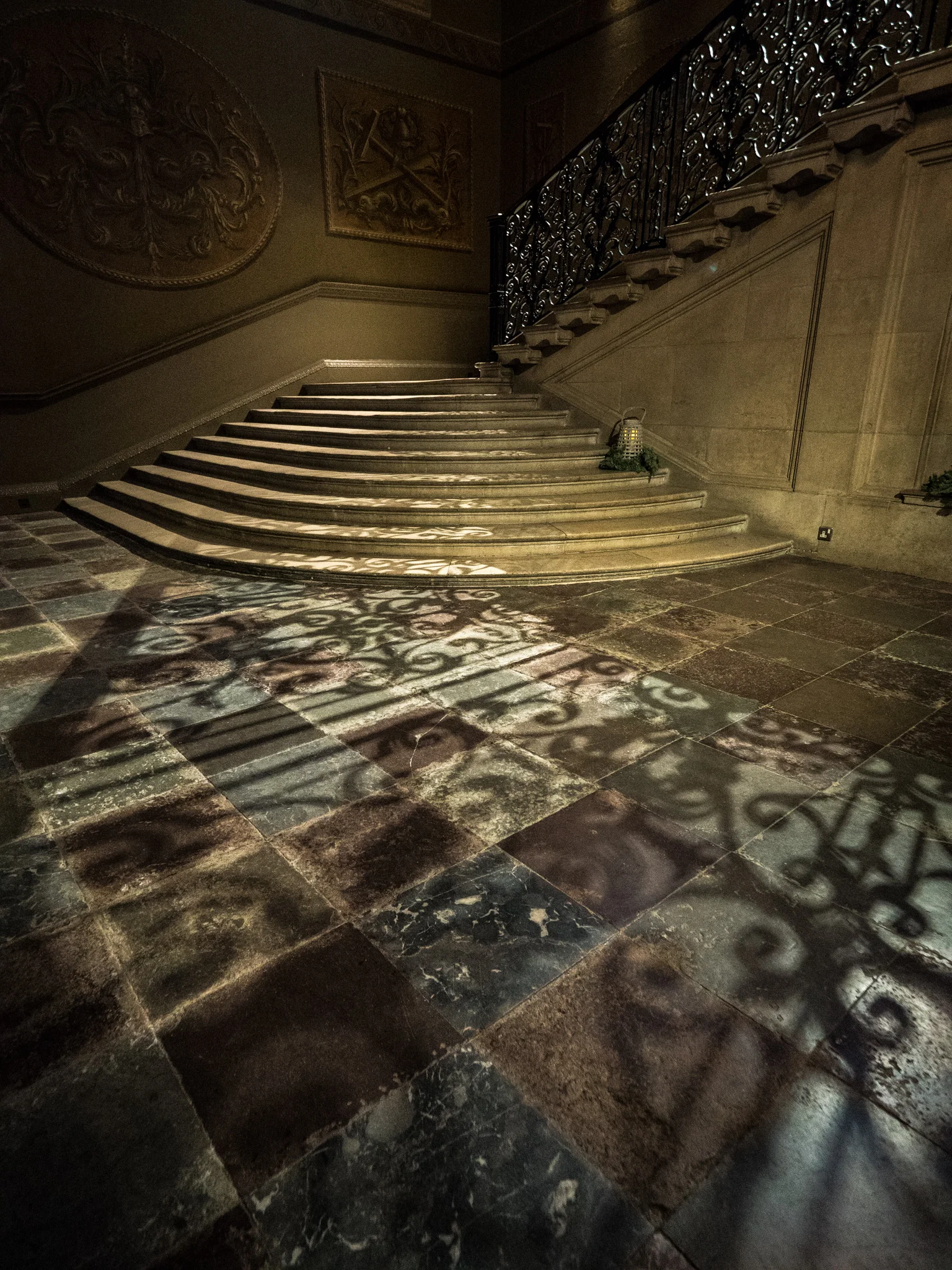 I couldn't resist the wonderful shadows cast on the floor by the railings on this amazing staircase