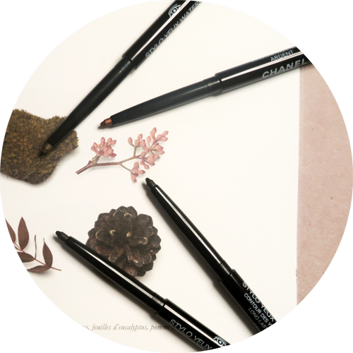 STYLO YEUX WATERPROOF in Érable - a golden bronze; ARDENT - a luminous copper, Pomme de Pin - a smoky khaki - and Feuilles - an intense khaki