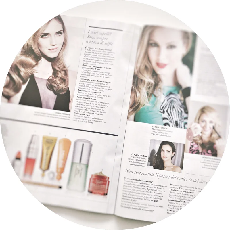 Sharing my beauty musts on the Italian weekly magazine F