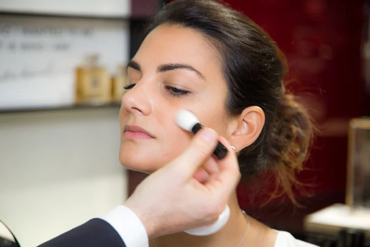 Gently building up the blush...