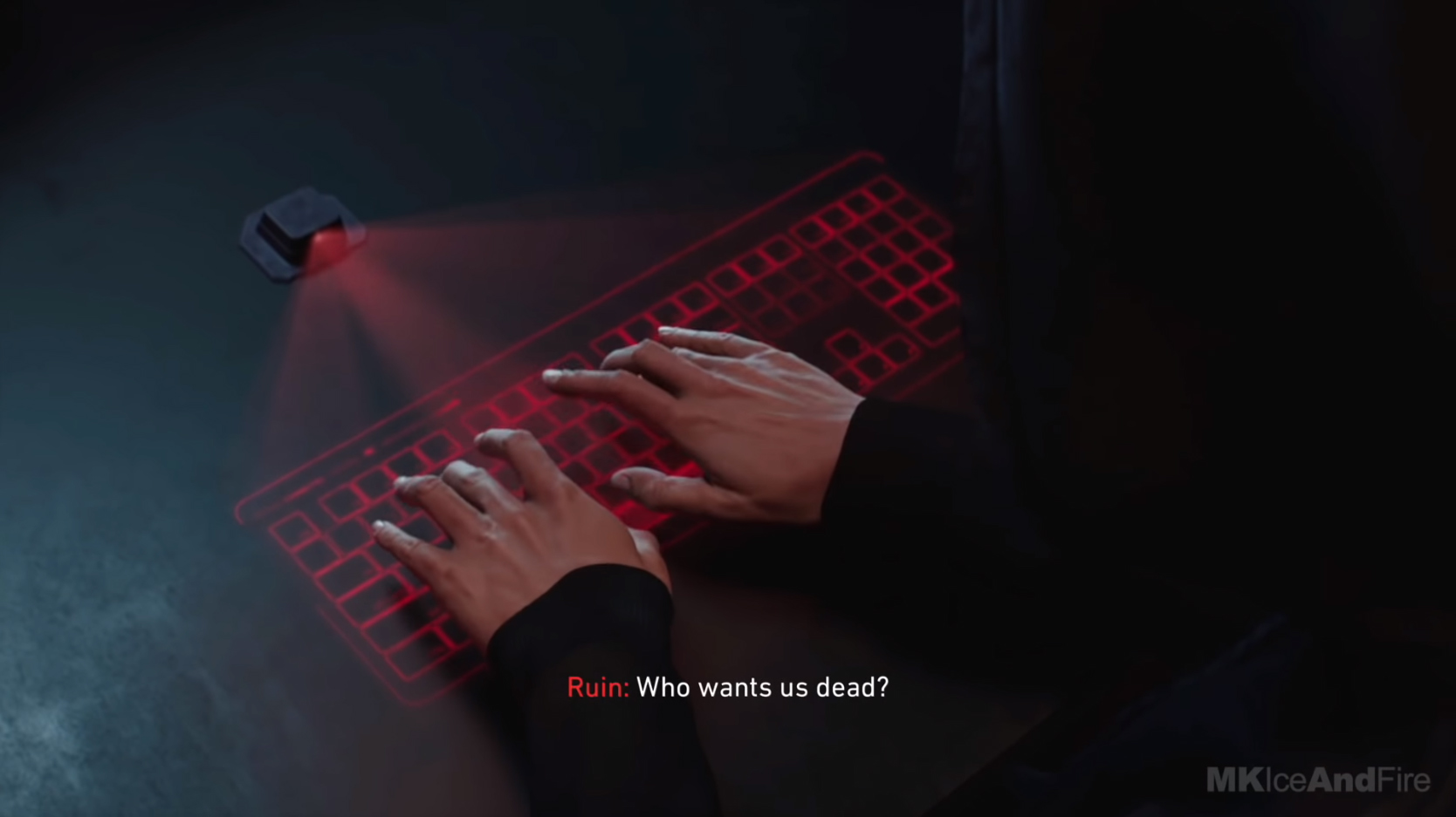 modeled and textured keyboard projector