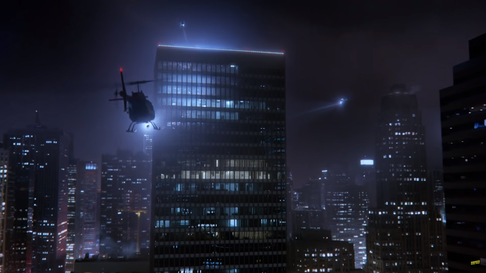 worked on hero building. foreground building, helicopters and lighting