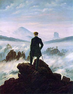 Le Voyageur contemplant une mer de nuages de Caspar David Friedrich