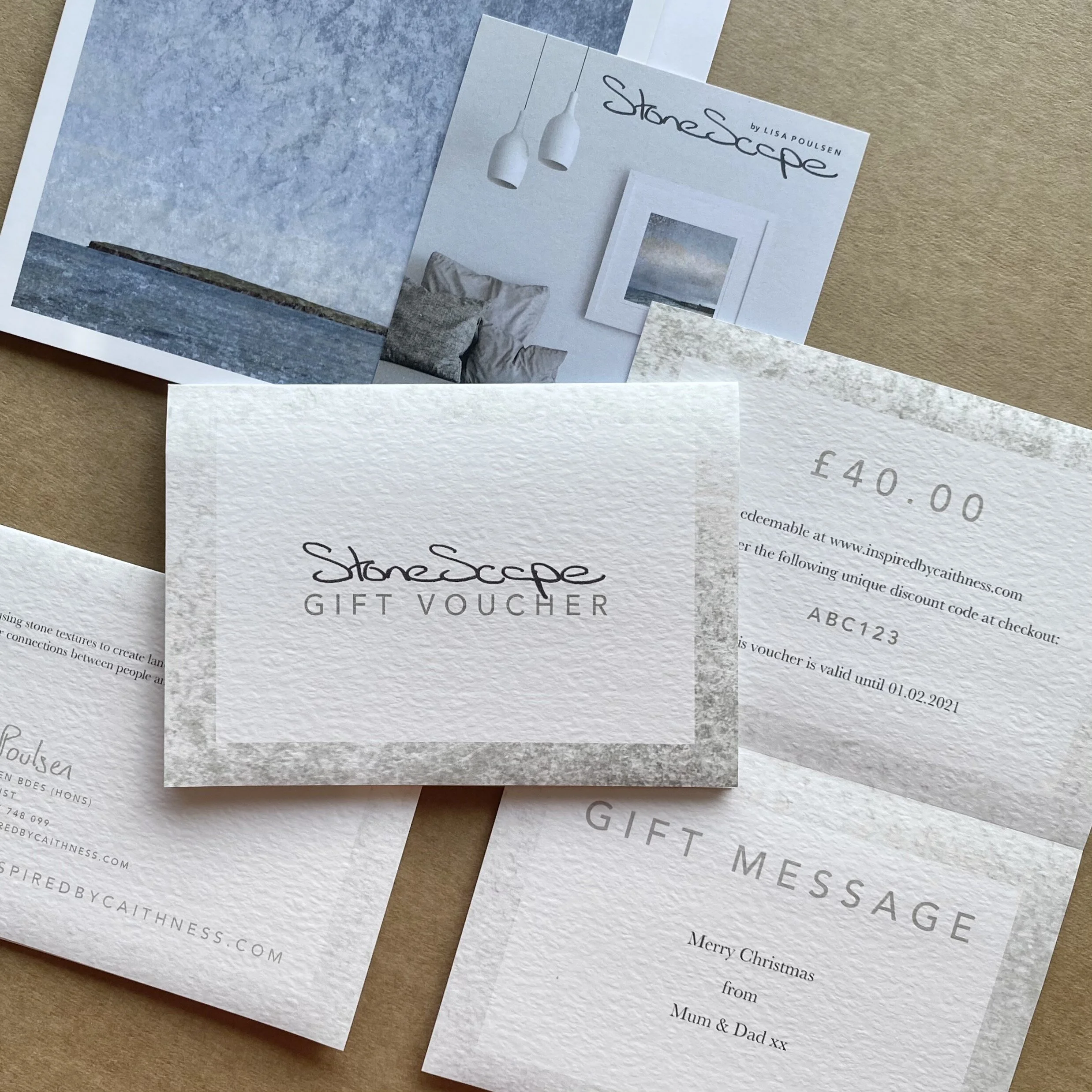 gift voucher inspired by caithness Lisa poulsen art