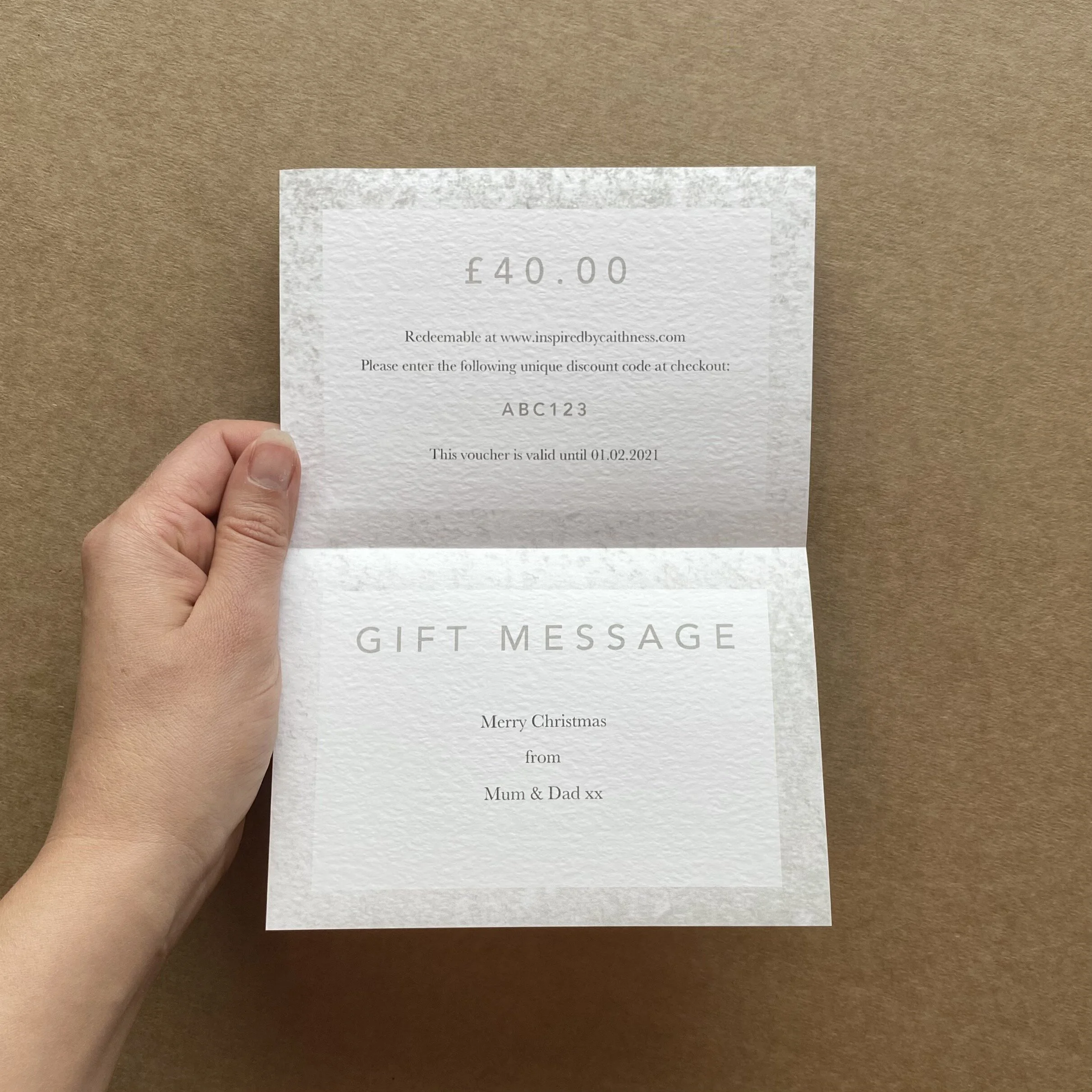 gift voucher inspired by caithness Lisa poulsen art