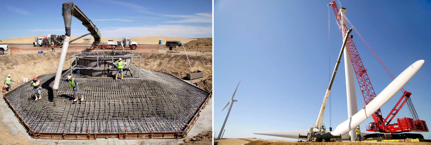  Wind turbine construction at enXco's Shiloh III project outside Rio Vista, Calif.&nbsp; 