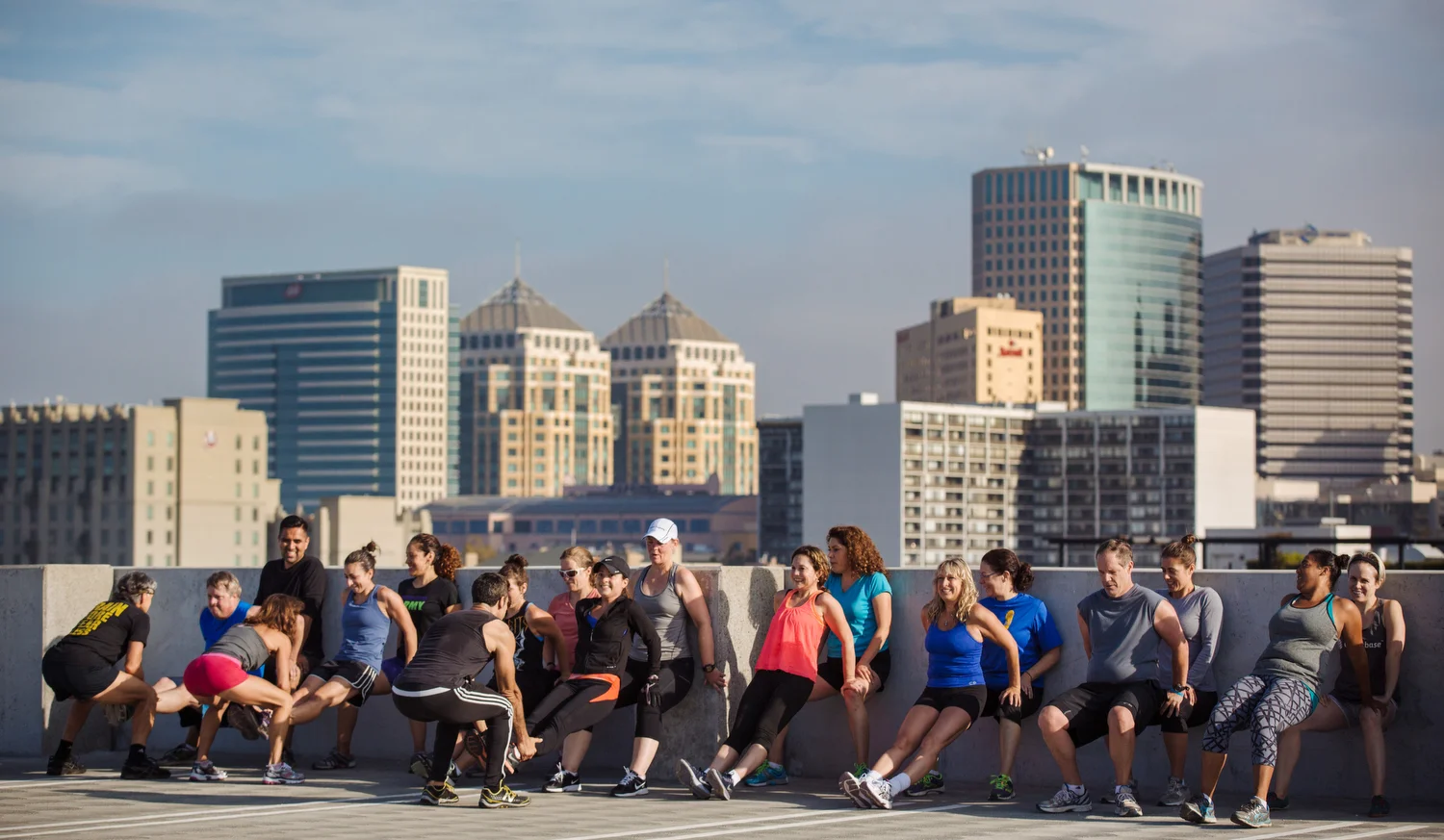 Boot Camp workout at Jack London Square in Oakland, Calif.