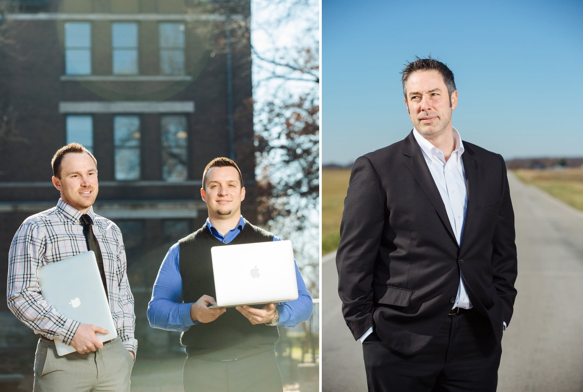 Tim Dygon and Andrew Goodall, of The Daily Scholar, left, and Robb Woosley, of Rural First.