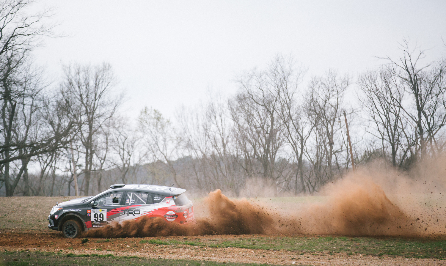 Ryan Millen driving his 2015 Toyota Rav4 on stage four. 
