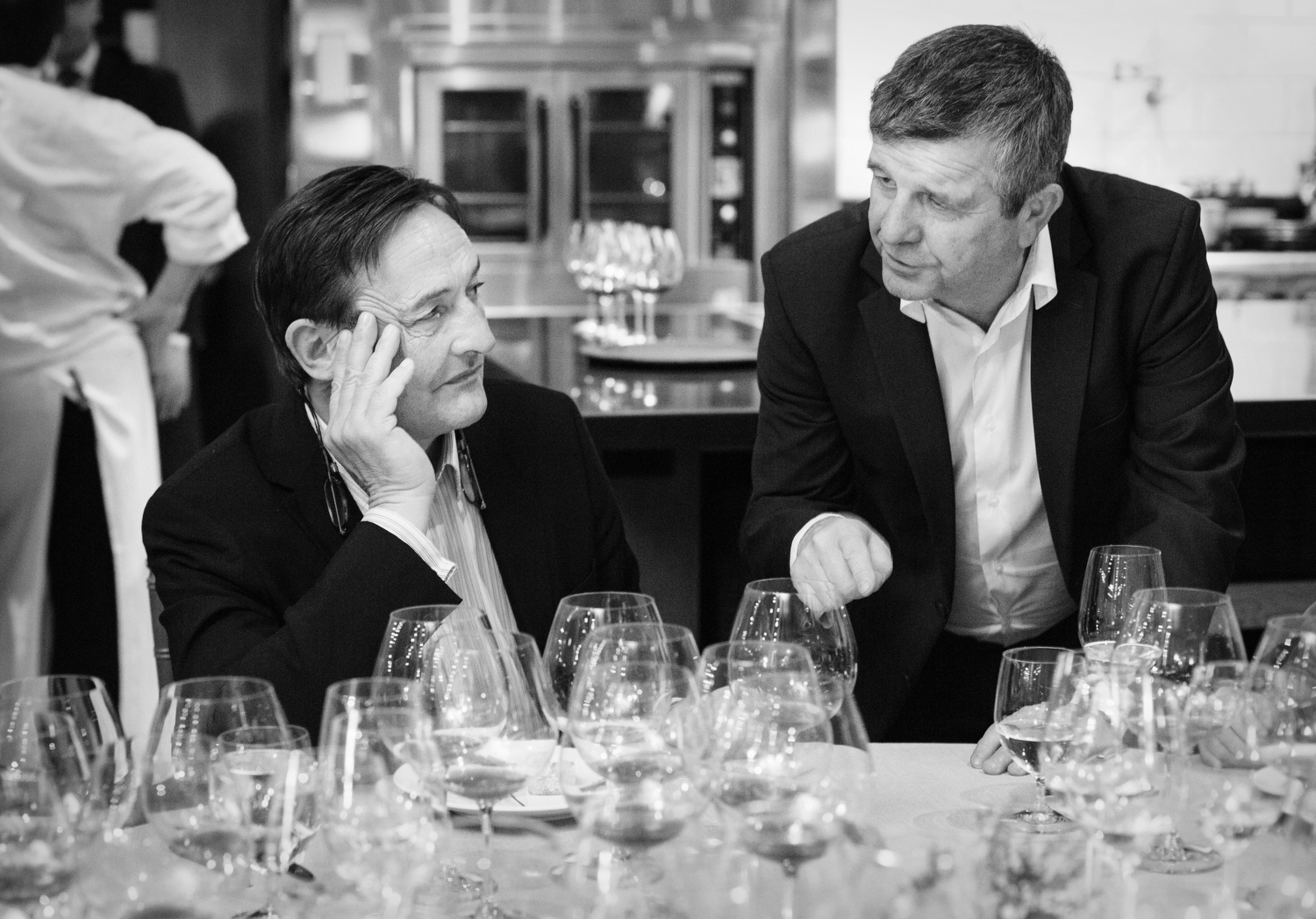  French winemakers Dominique Lafon, left, of Domaine des Comtes Lafon in Meursault, and Eric Rousseau, of Domaine Armand Rousseau in Gevrey-Chambertin, supplied some of their rarest wines for the event. 