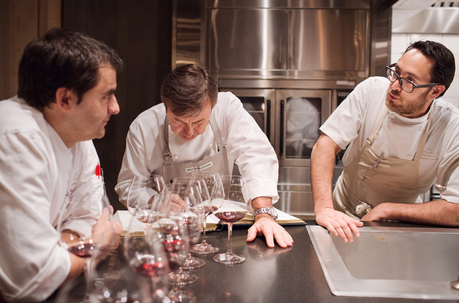  With many Michelin stars and James Beard Foundation awards between them, chefs Jean François Bruel, Daniel Boulud and Christopher Kostow, left to right. 