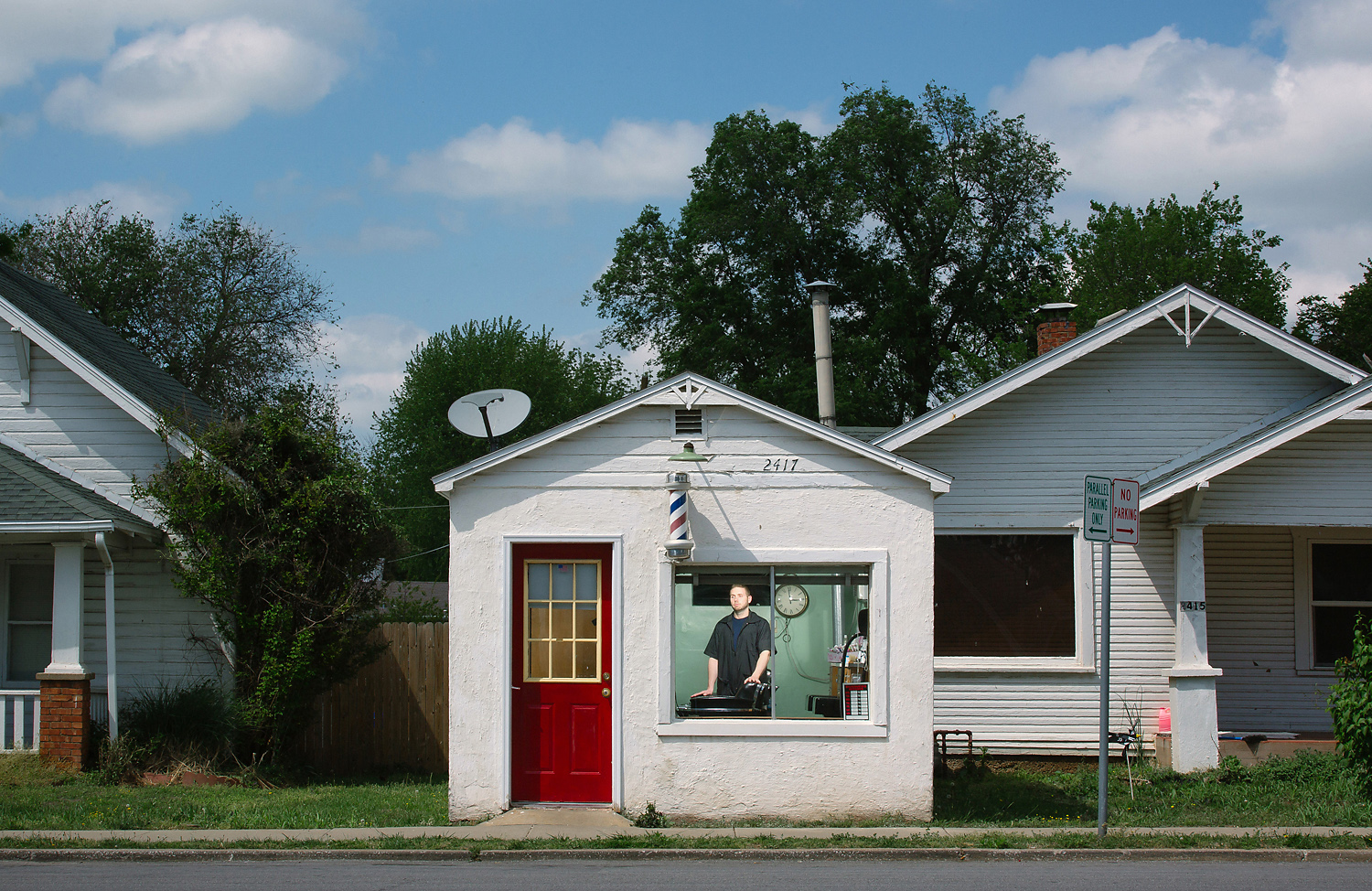 Grant Kendall at his Rt. 66 Barber Shop on College Avenue in Springfield, Mo. on April 25, 2016. Photos by Brad Zweerink.