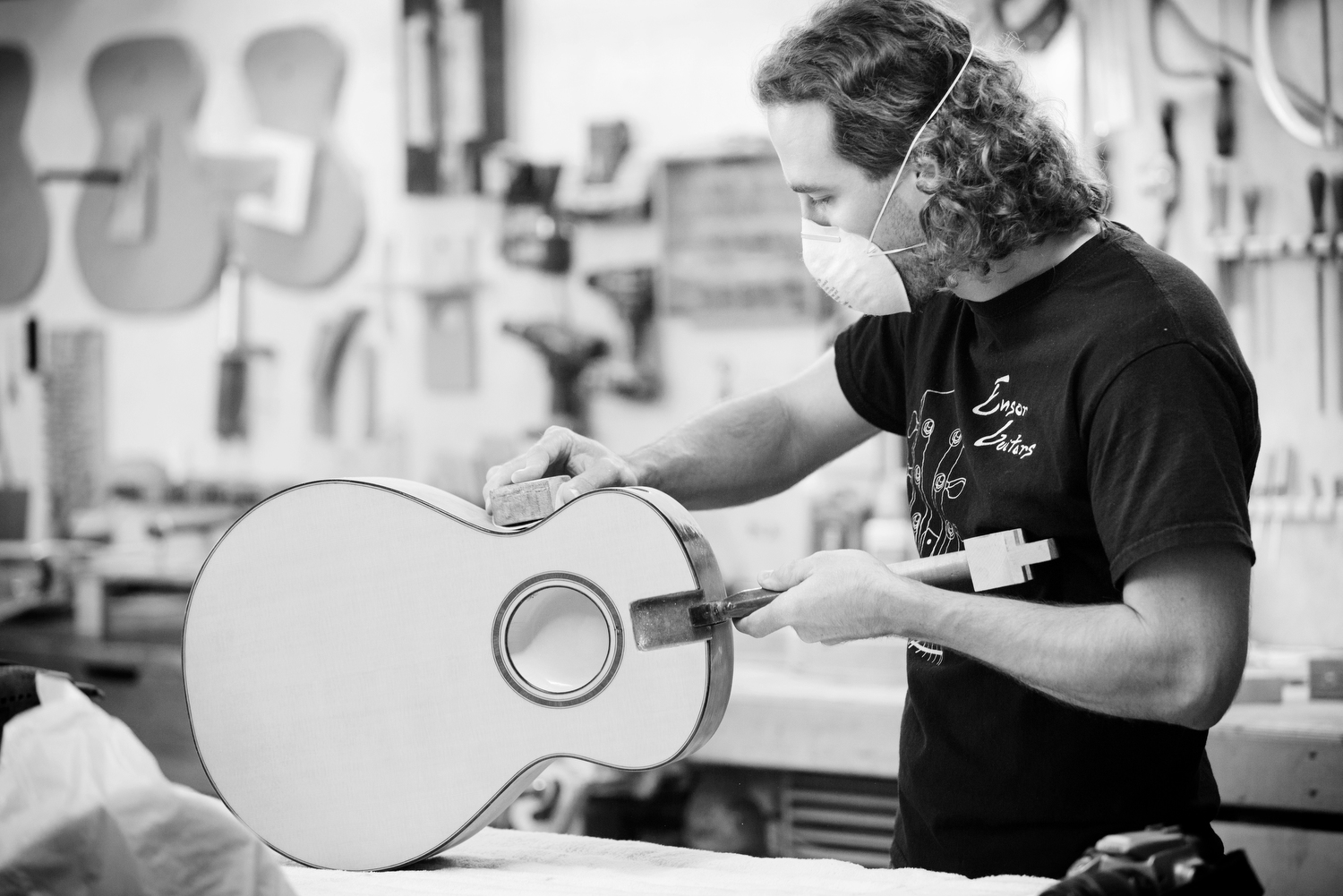 Ensor working on a repair for a customer. 